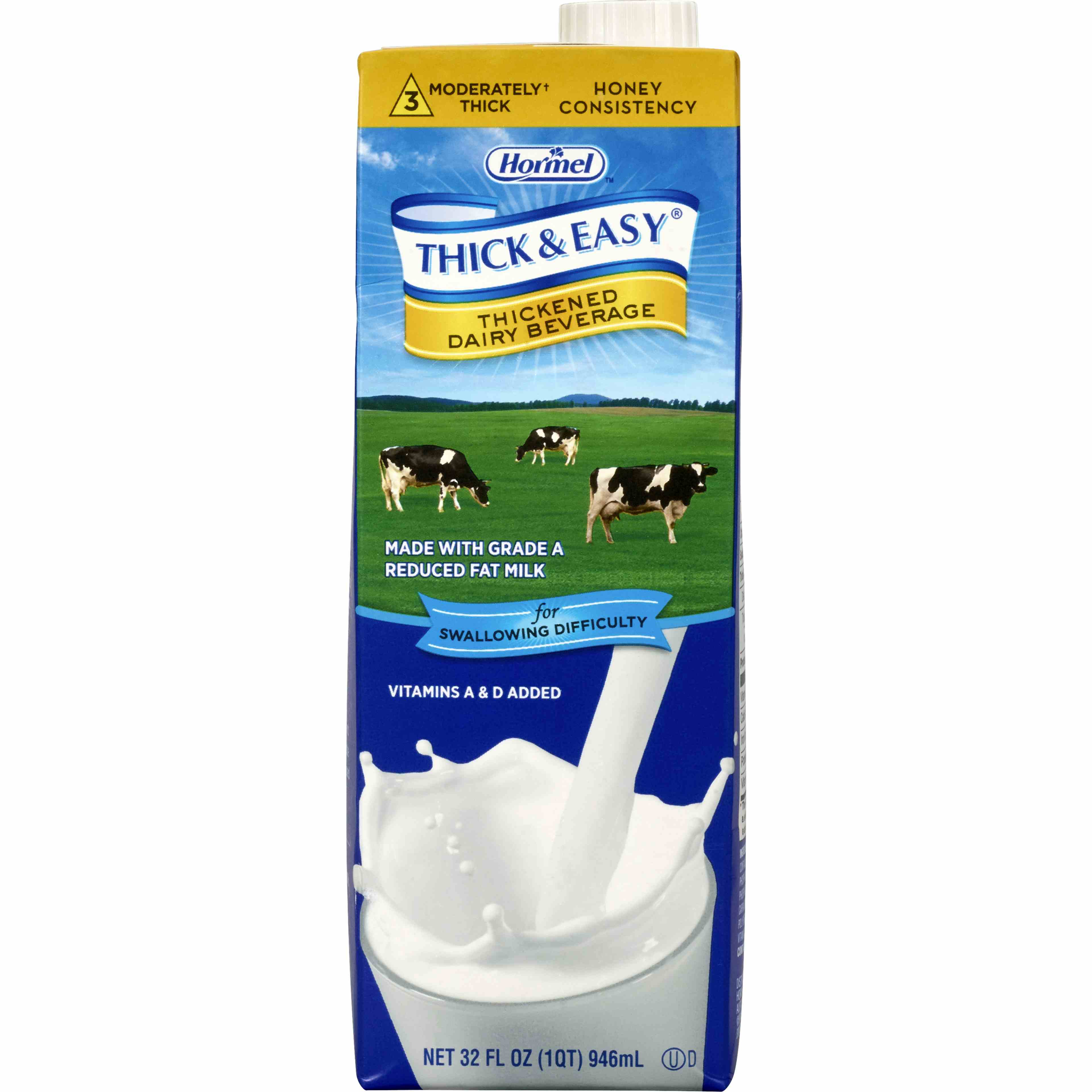 Thick & Easy Dairy Honey Consistency Milk Thickened Beverage, 32 oz. Carton, 73626, Case of 8