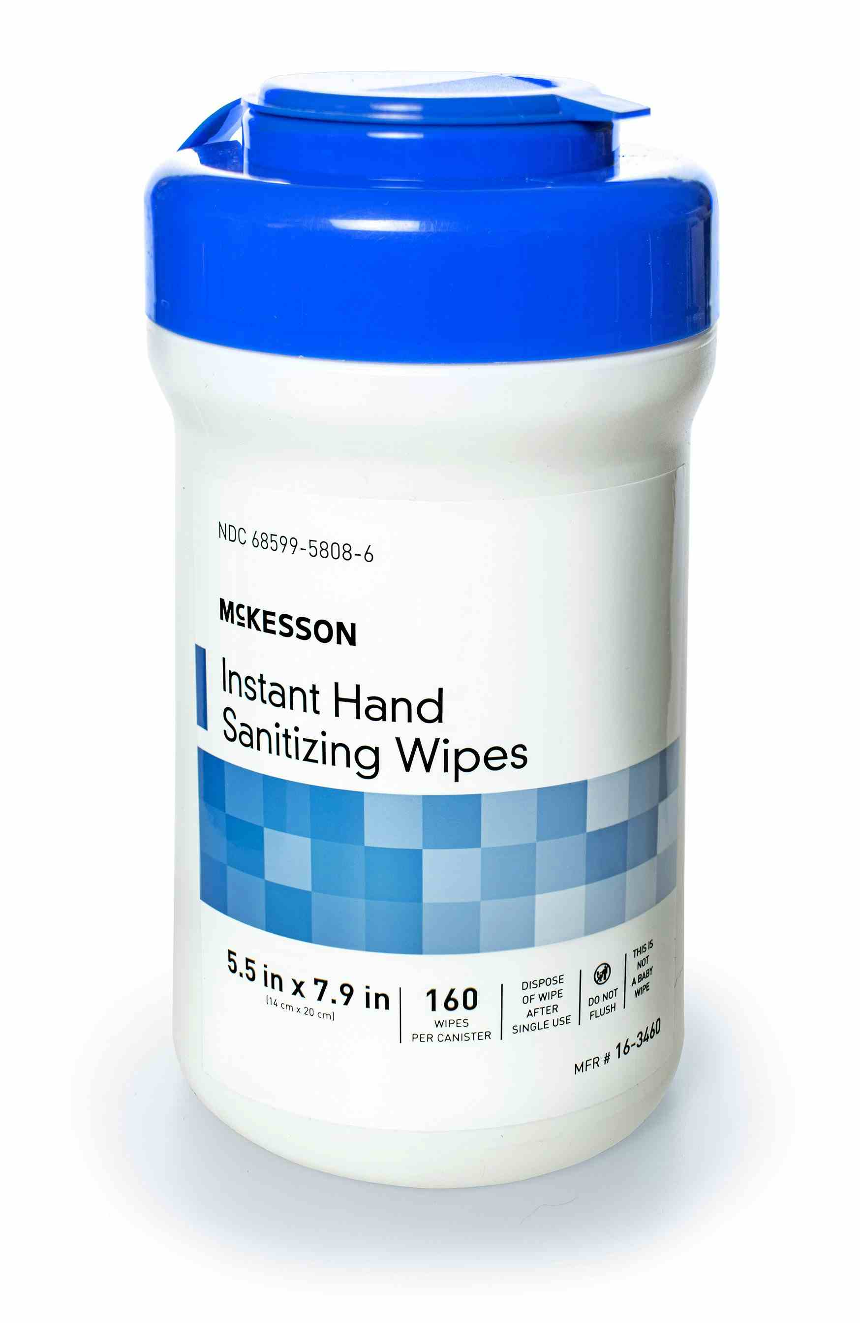 McKesson Instant Hand Sanitizing Wipes, 16-3460, 1 Canister