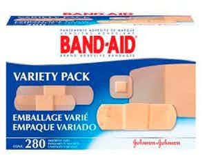 Band-Aid Brand Adhesive Bandages Variety Pack, Assorted Shapes, 10381370047114, Box of 280