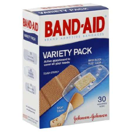 Band-Aid Brand Adhesive Bandages Variety Pack, 111907500, Box of 30