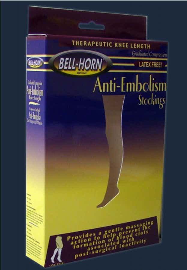 Bell-Horn Latex Free Anti-Embolism Stockings, BH112003X-SHORT, White - 3XL/Short (15-17") - 1 Pair