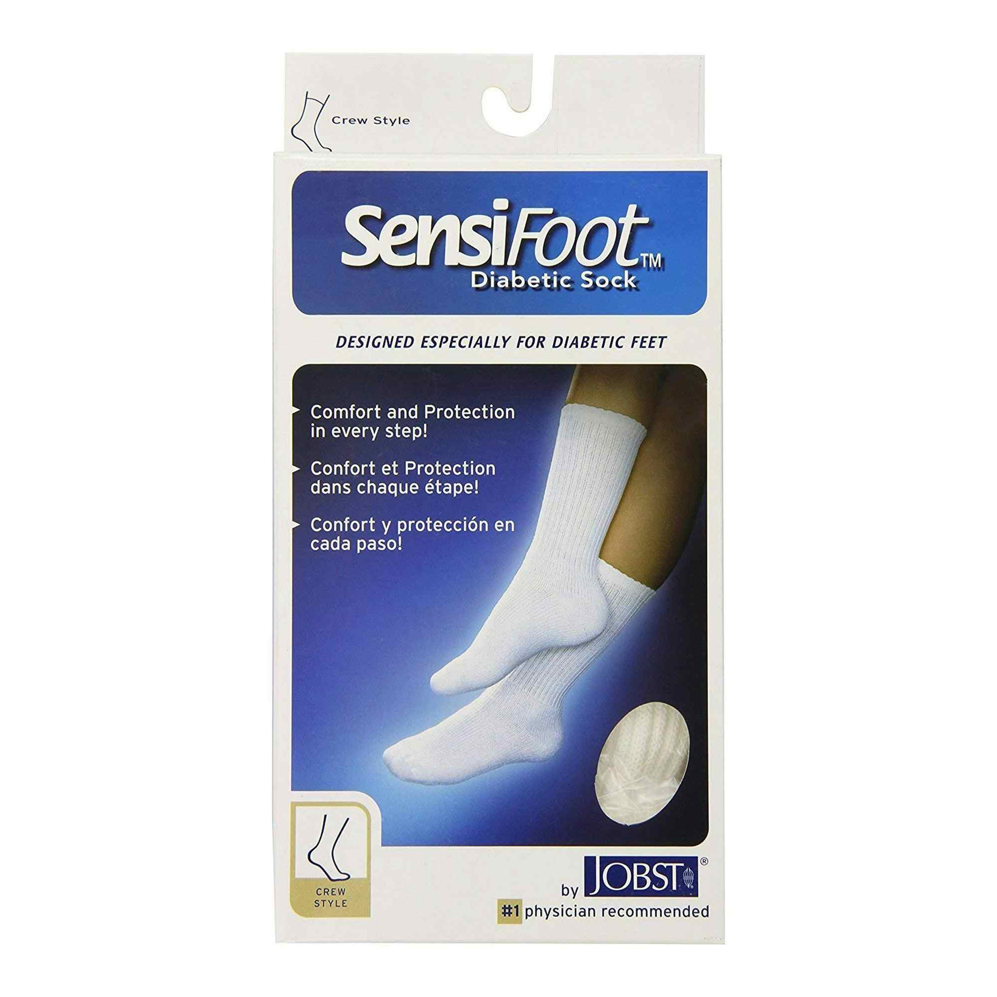 JOBST SensiFoot Diabetic Sock , 110838, White - Large - 1 Pair