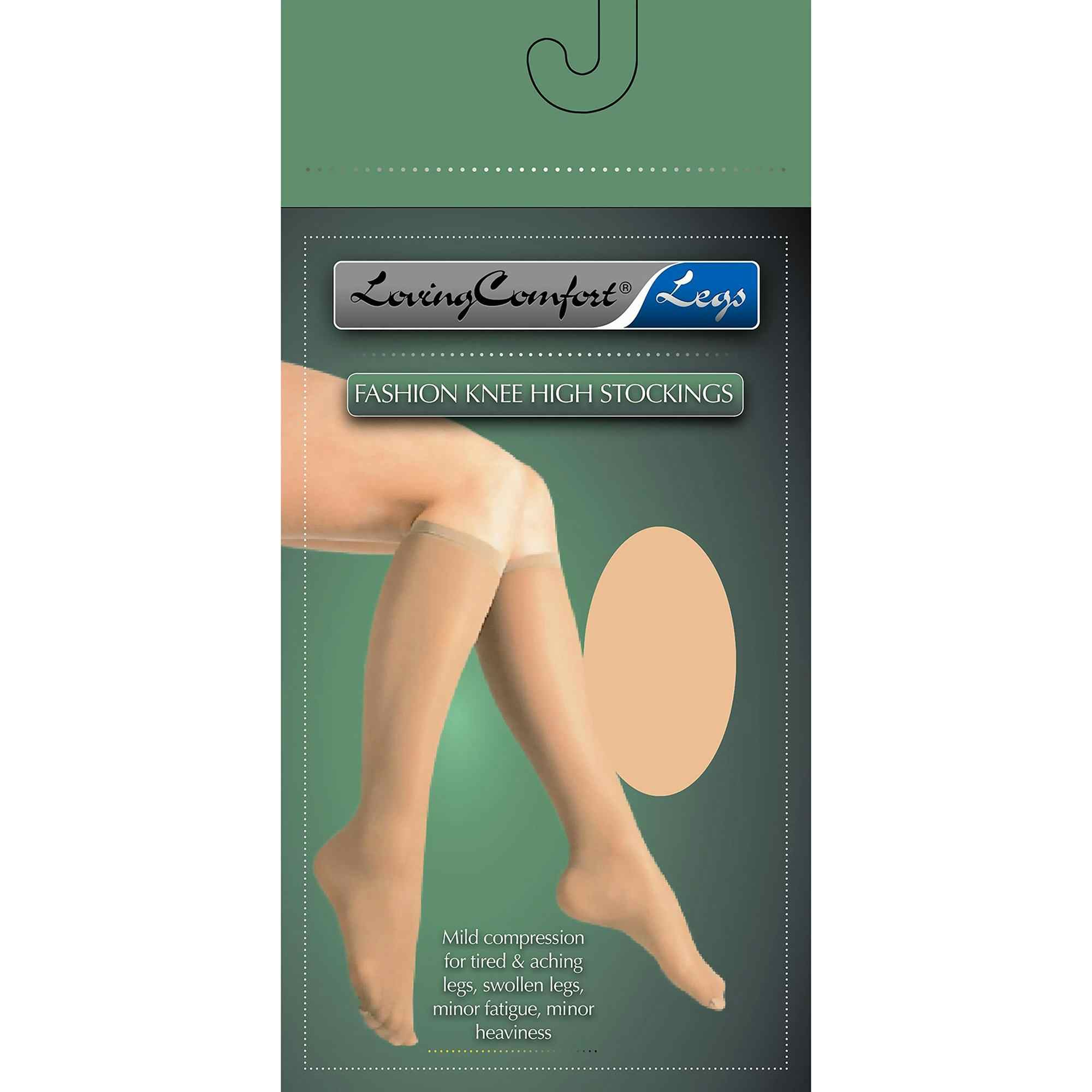 Loving Comfort Legs Fashion Knee High Stockings , 1648 BEI LG, Beige - Large - 2 Pairs