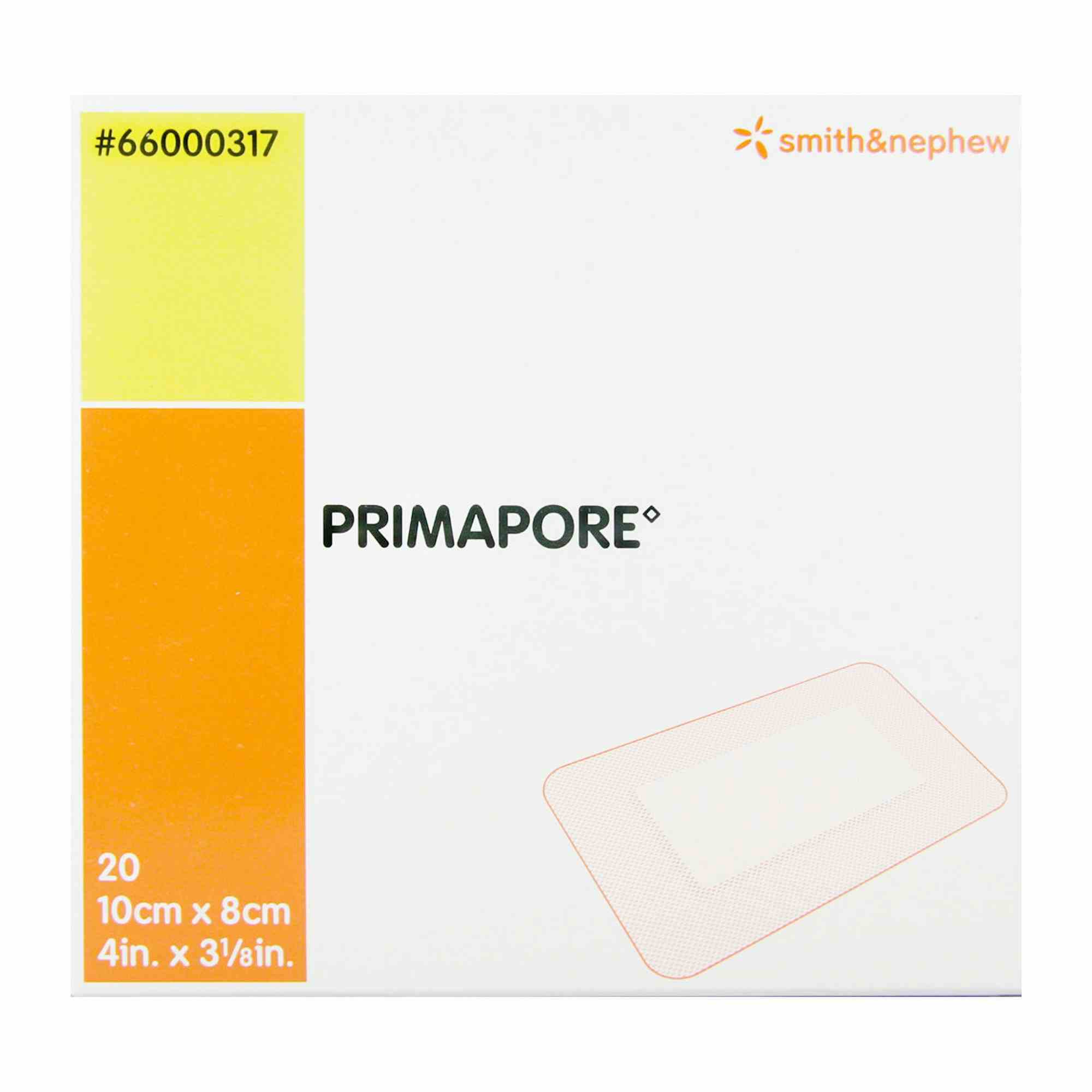 Primapore Adhesive Dressing, 3-1/8 X 4", 66000317, Box of 20