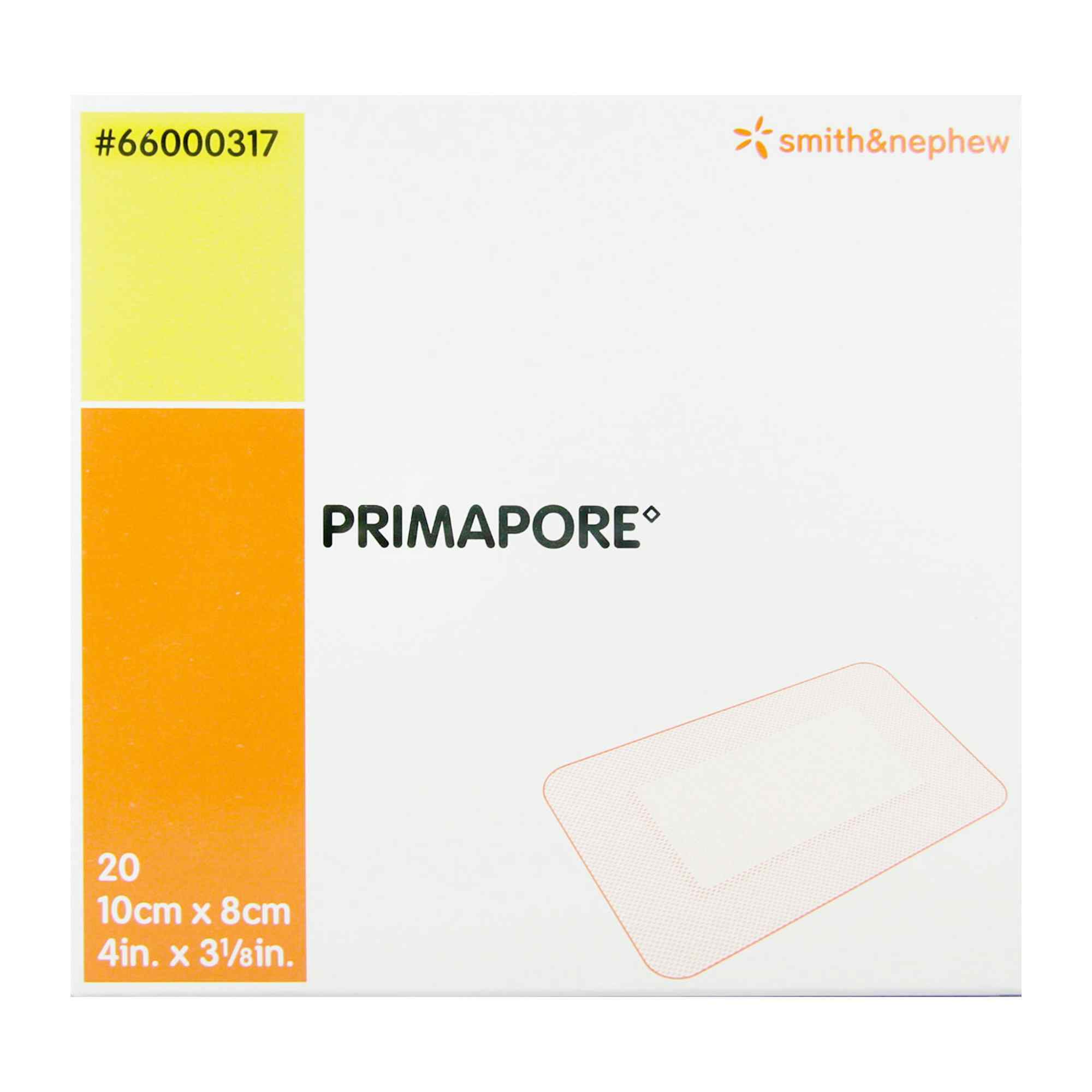 Primapore Adhesive Dressing, 3-1/8 X 4", 66000317, Box of 20