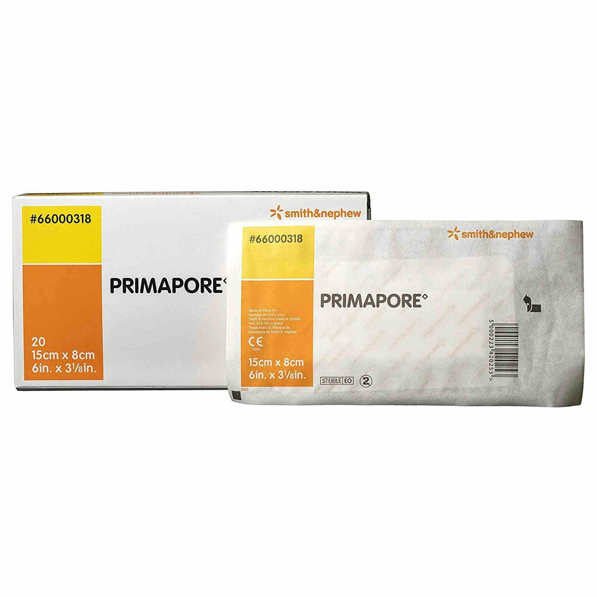 Primapore Adhesive Dressing, 3-1/8 X 6", 66000318, Box of 20