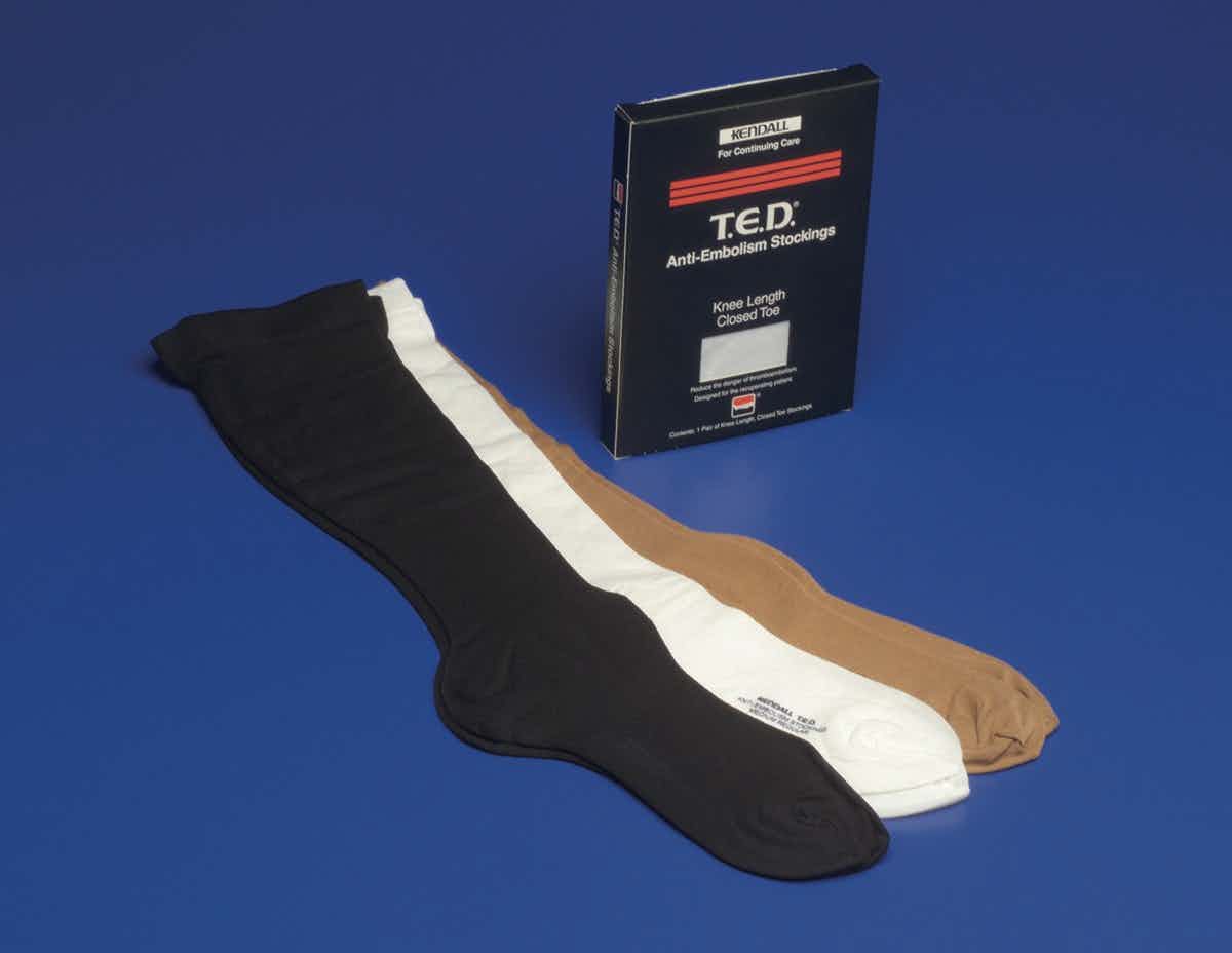 T.E.D Anti-embolism Knee High Stocking, Closed Toe, 4271, Beige - Medium/Regular (Up to 17") - 1 Pair