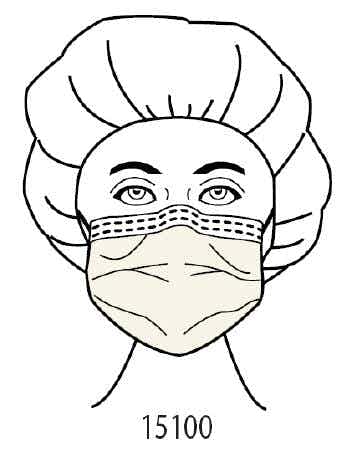 Aspen Surgical Products Pleated Procedure Mask with Earloops, 15100, Box of 50
