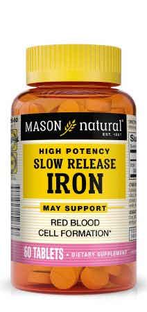Mason Natural High Potency Slow Release Iron, 50 mg, 31184515265, 1 Bottle (60 Tablets)