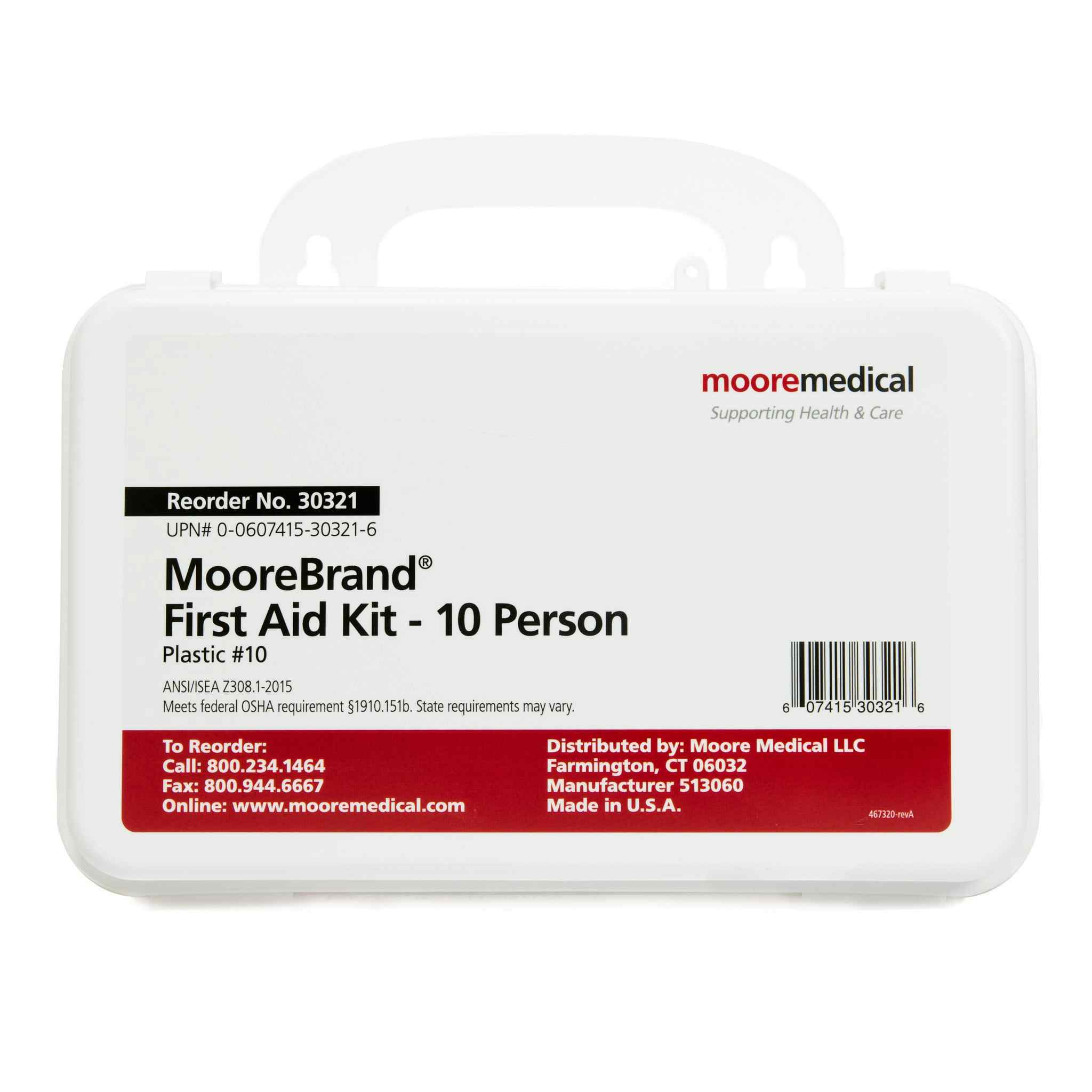 McKesson MooreBrand 10 Person First Aid Kit, 30321, 1 Each