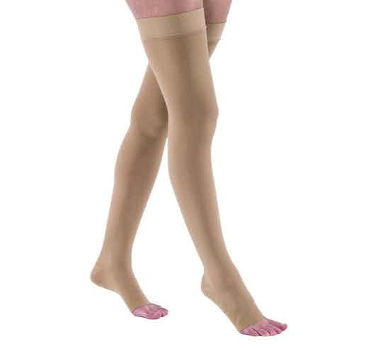 JOBST Relief Thigh High Compression Stocking, Open Toe, 114646, Beige - Large (Ankle 10 to 1-3/8"/Calf 12.5 to 18-1/8") - 1 Each