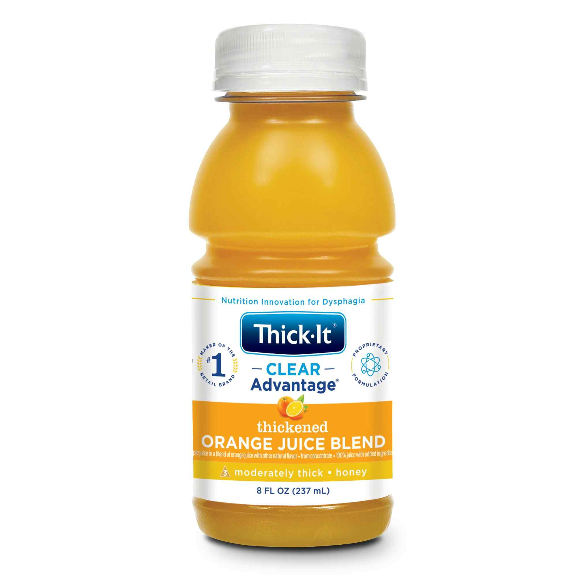 Thick-It Clear Advantage Thickened Orange Juice Blend, Moderately Thick, Honey Consistency, B478-L9044, 8 oz. - Case of 24