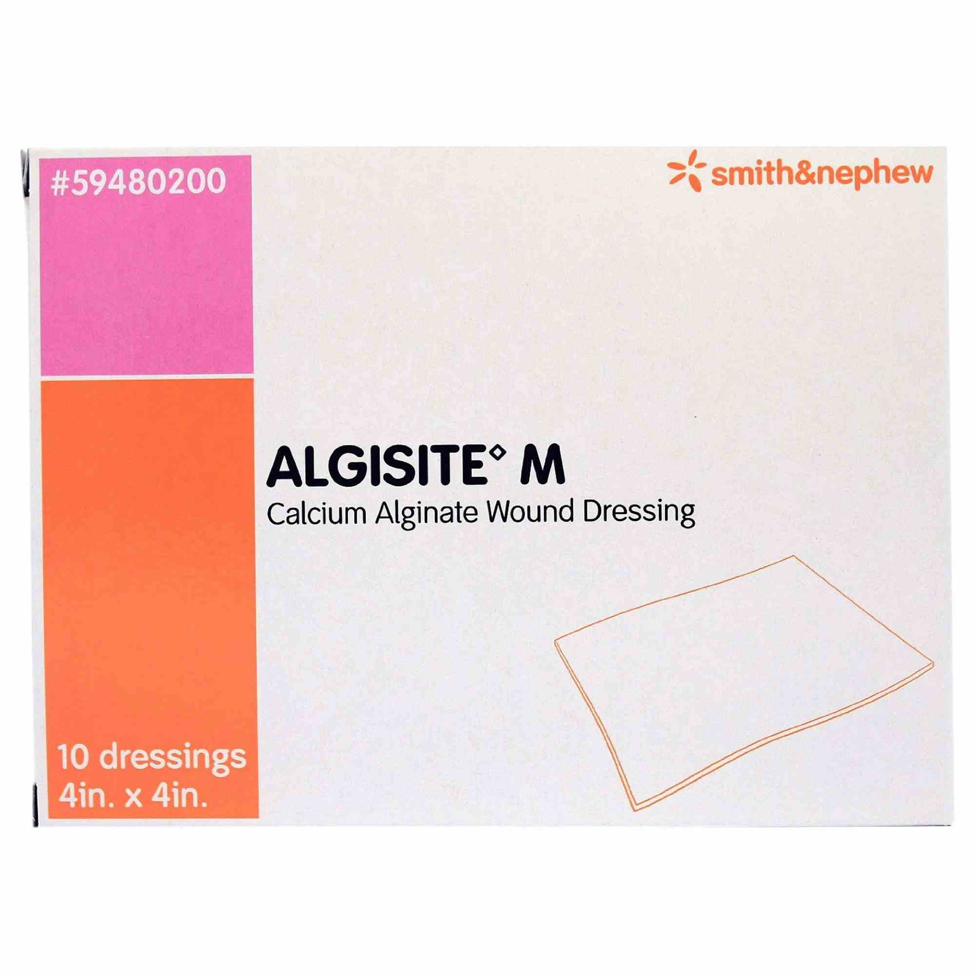 AlgiSite M Calcium Alginate Wound Dressing, 4 X 4" , 59480200, Box of 10