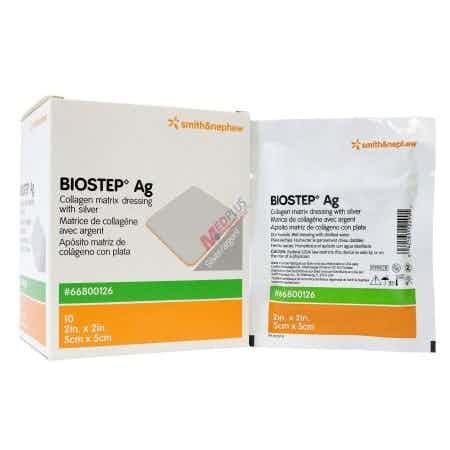 Biostep Ag Collagen Matrix Dressing with Silver, 2 X 2", 66800126, Box of 10