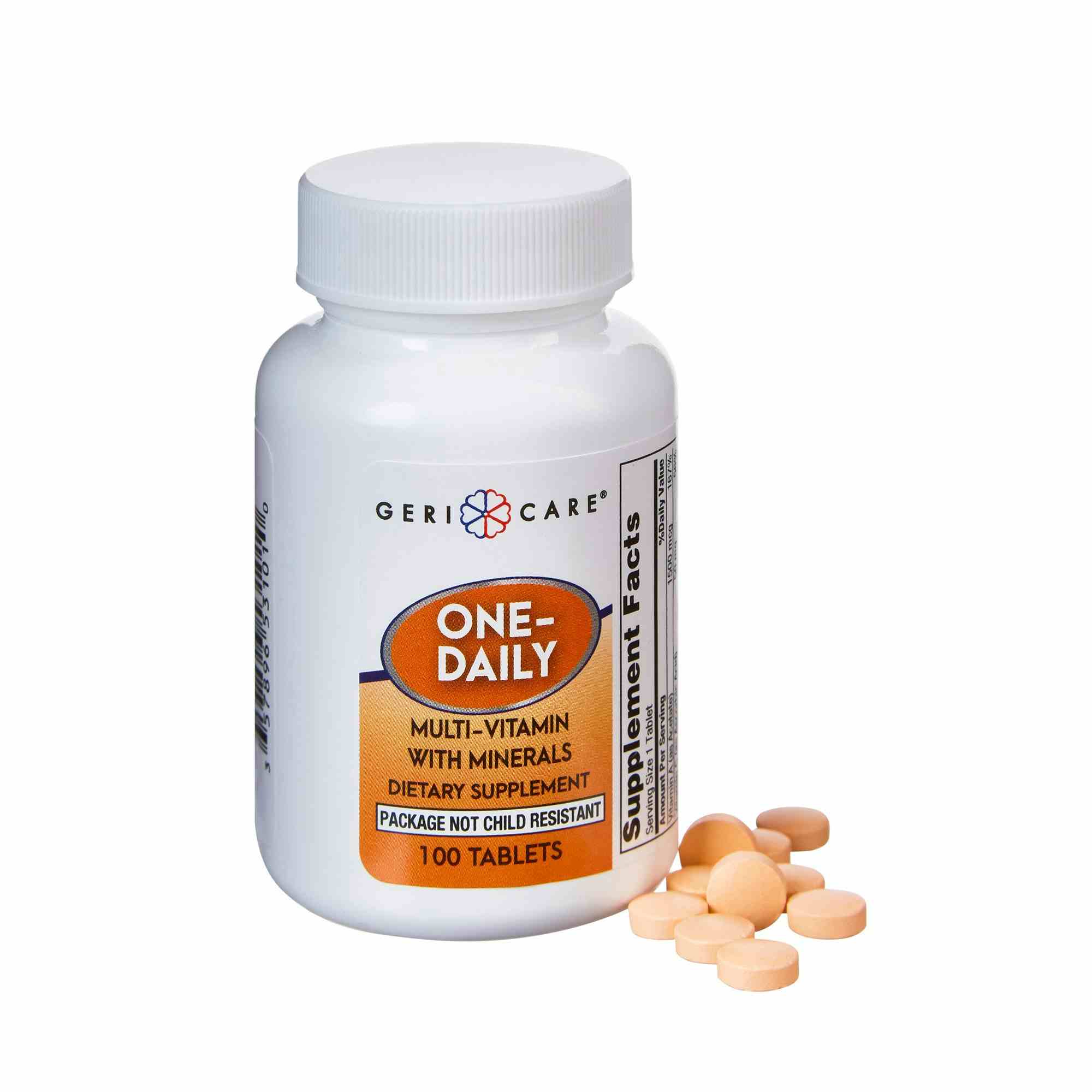 Geri-Care One-Daily Multi Vitamin with Minerals, 100 Tablets, 531-01-GCP, 1 Bottle