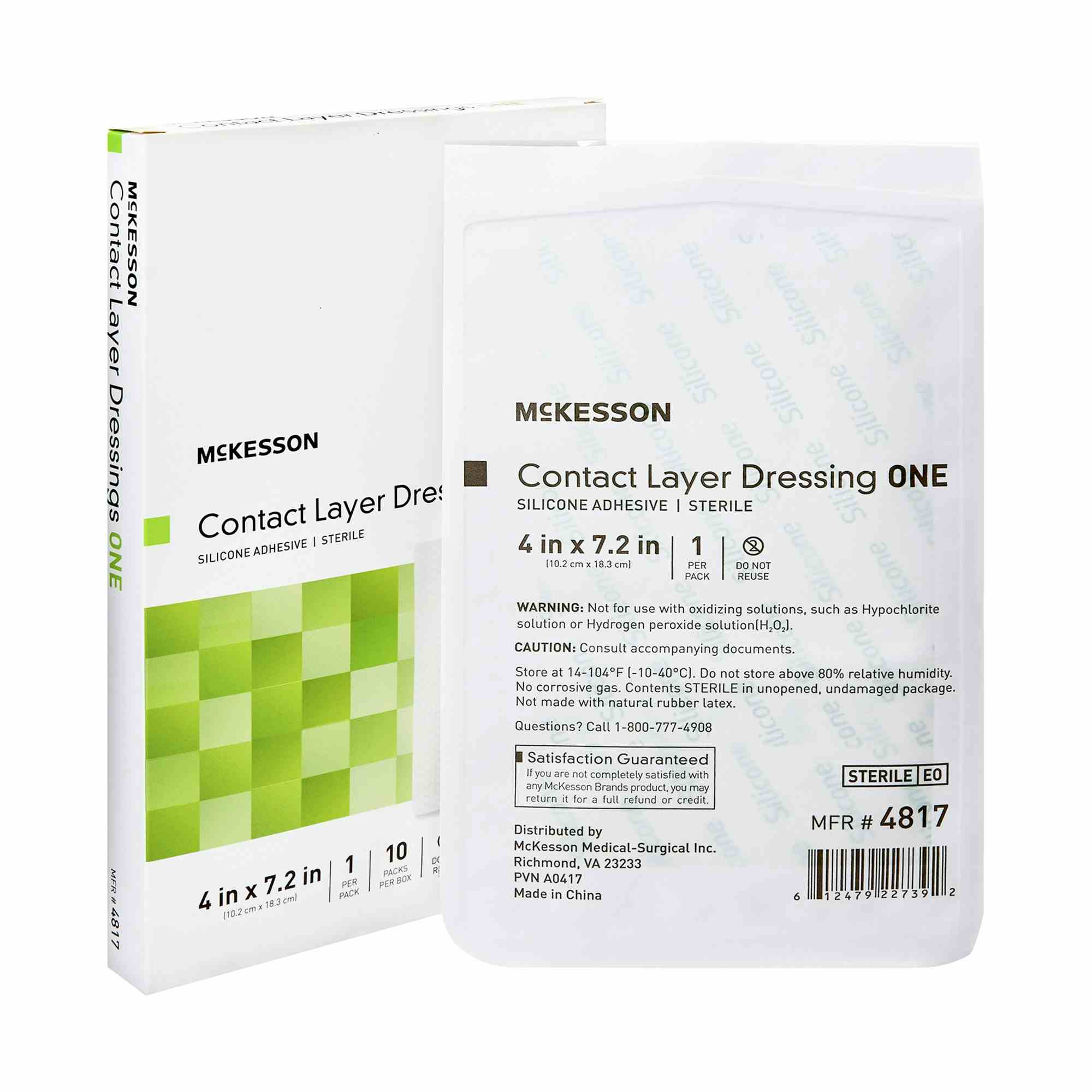 McKesson Contact Layer Dressings, 4 X 7.2", 4817, Box of 10