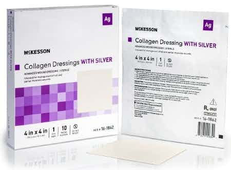 McKesson Collagen Dressing with Silver, 4 X 4", 16-1862, Box of 10
