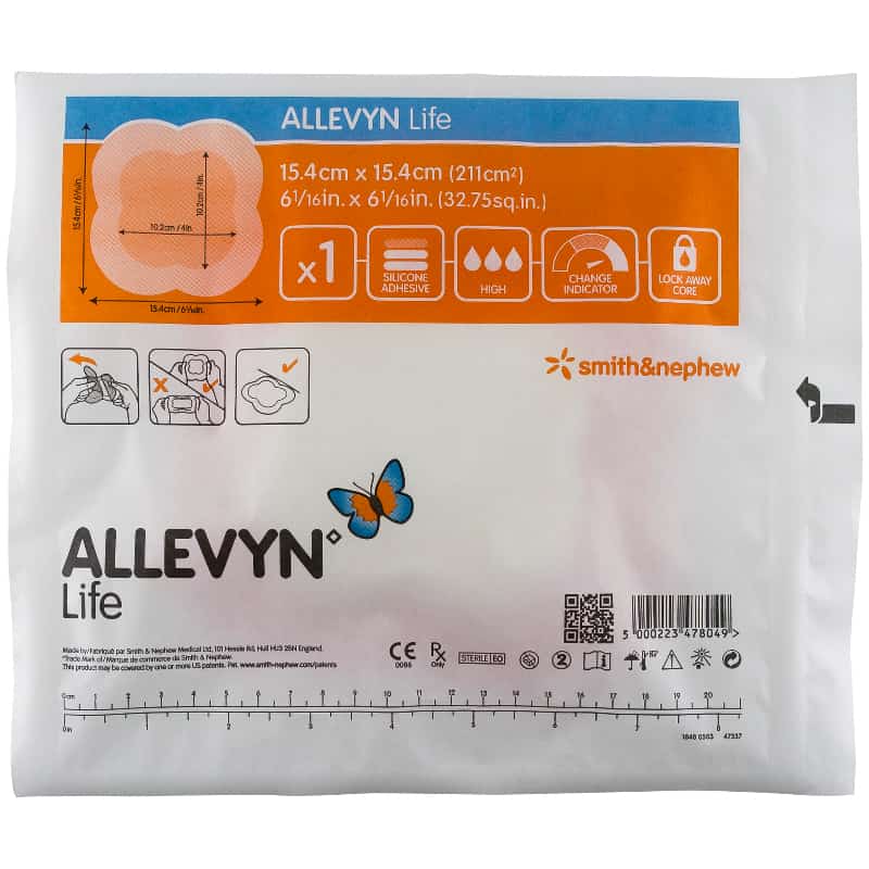 how long can allevyn dressing stay on ALLEVYN Gentle Border Global