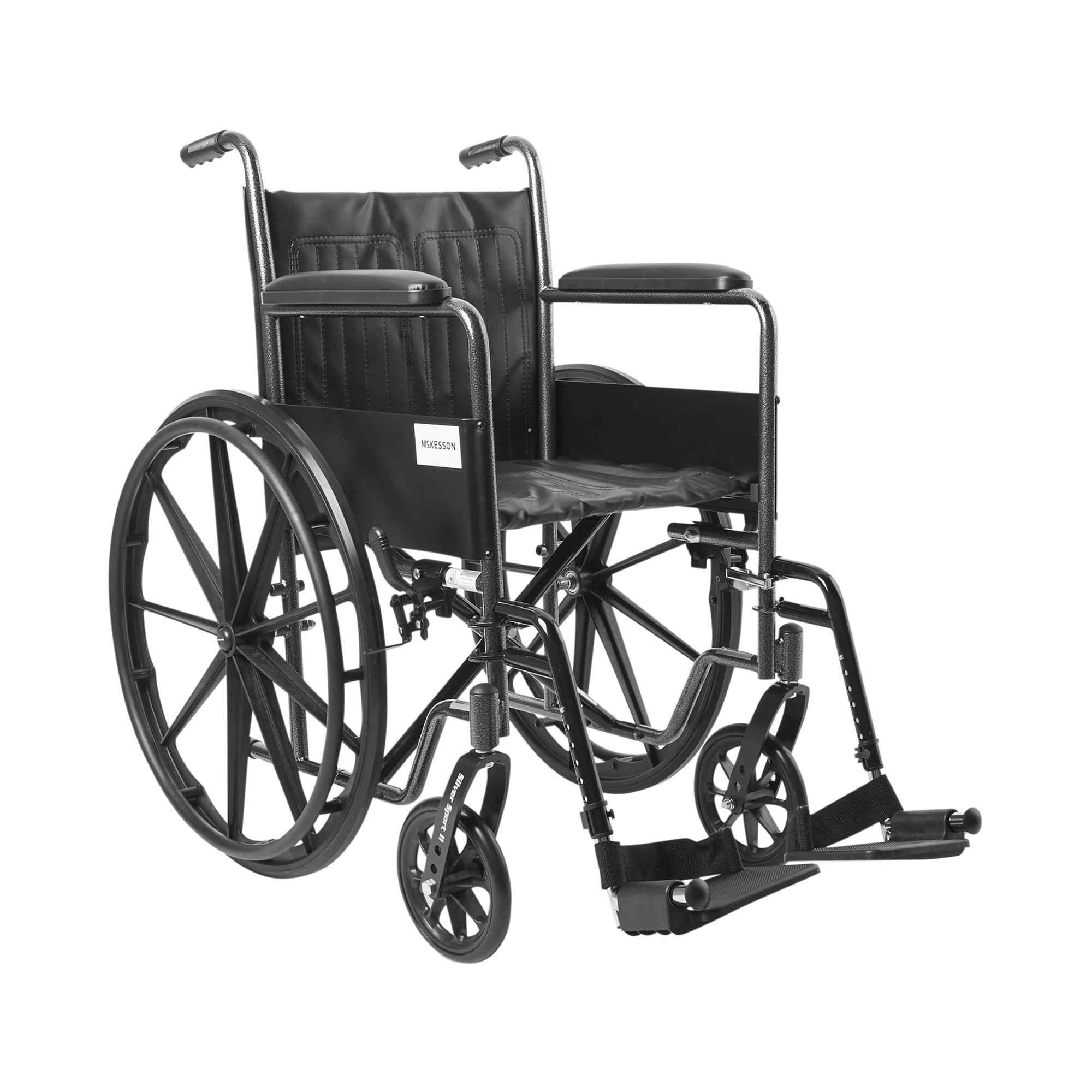 McKesson Wheelchair with Padded Arms, Swing Away Footrest, 18" Seat, 146-SSP218FA-SF, 1 Each