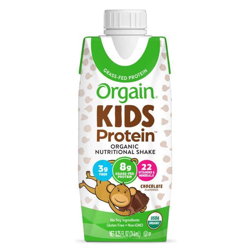 Orgain Kids Protein Organic Nutritional Shake, Chocolate, 8.25 oz., 851770003124, Case of 12