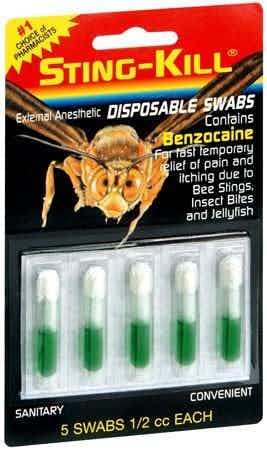Sting-Kill External Anesthetic Disposable Swab with Benzocaine, 03010305000, Box of 5