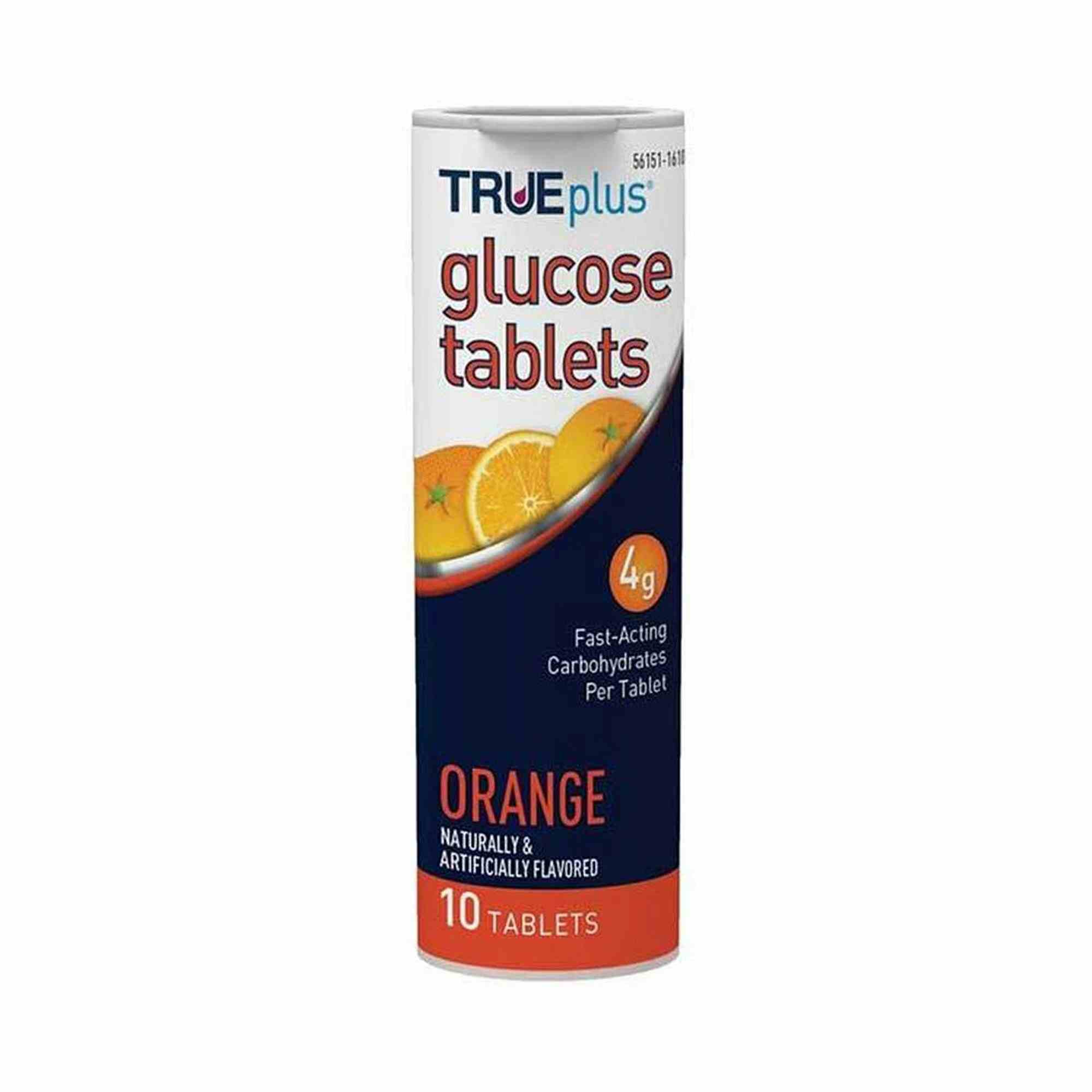 TRUEplus Chewable Glucose Tablets, Orange, 10 Tablets, P1H01RN-10, Pack of 6