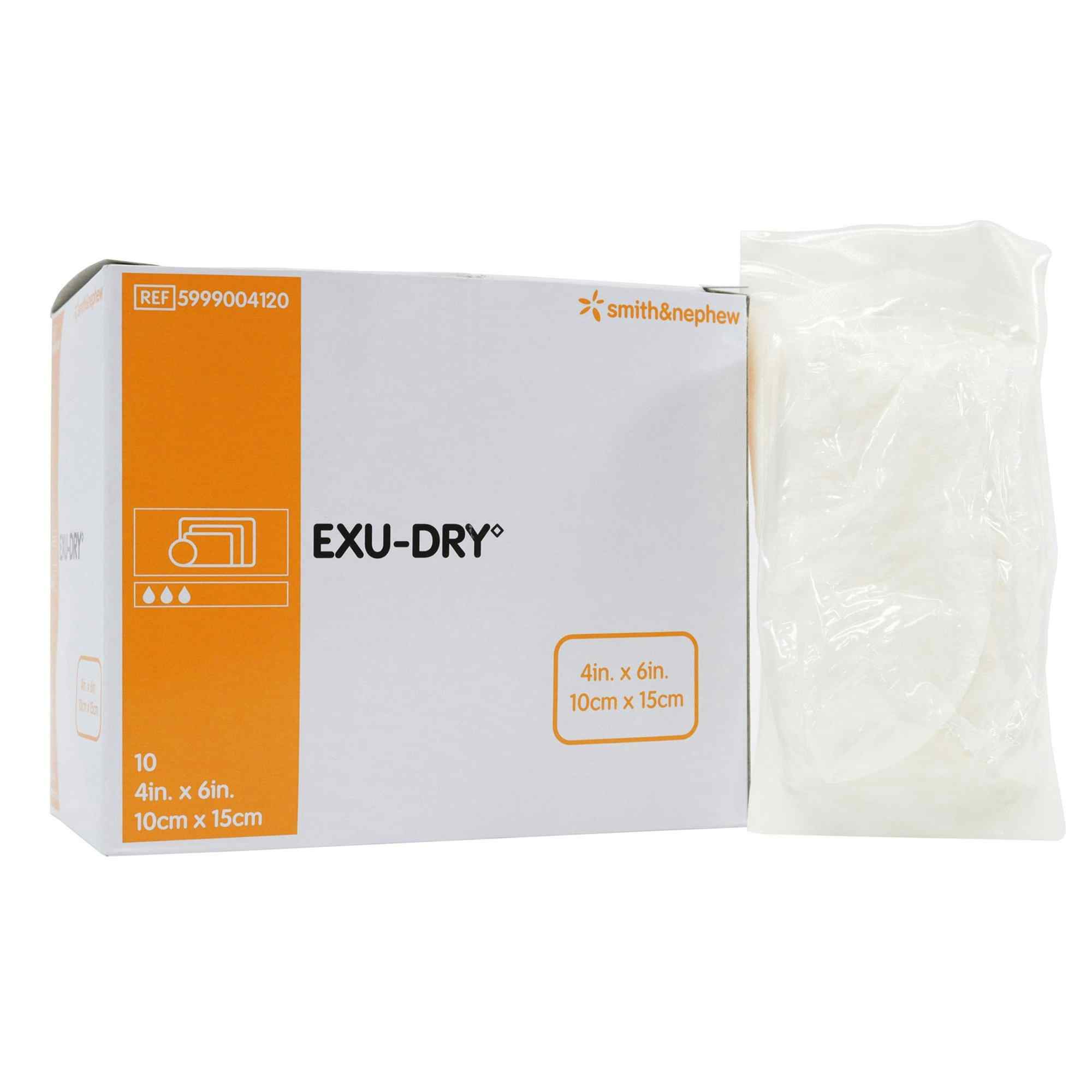 Smith & Nephew Exu-Dry Anti-Shear Absorbent Dressing, 4 X 6", 5999004120, Box of 10