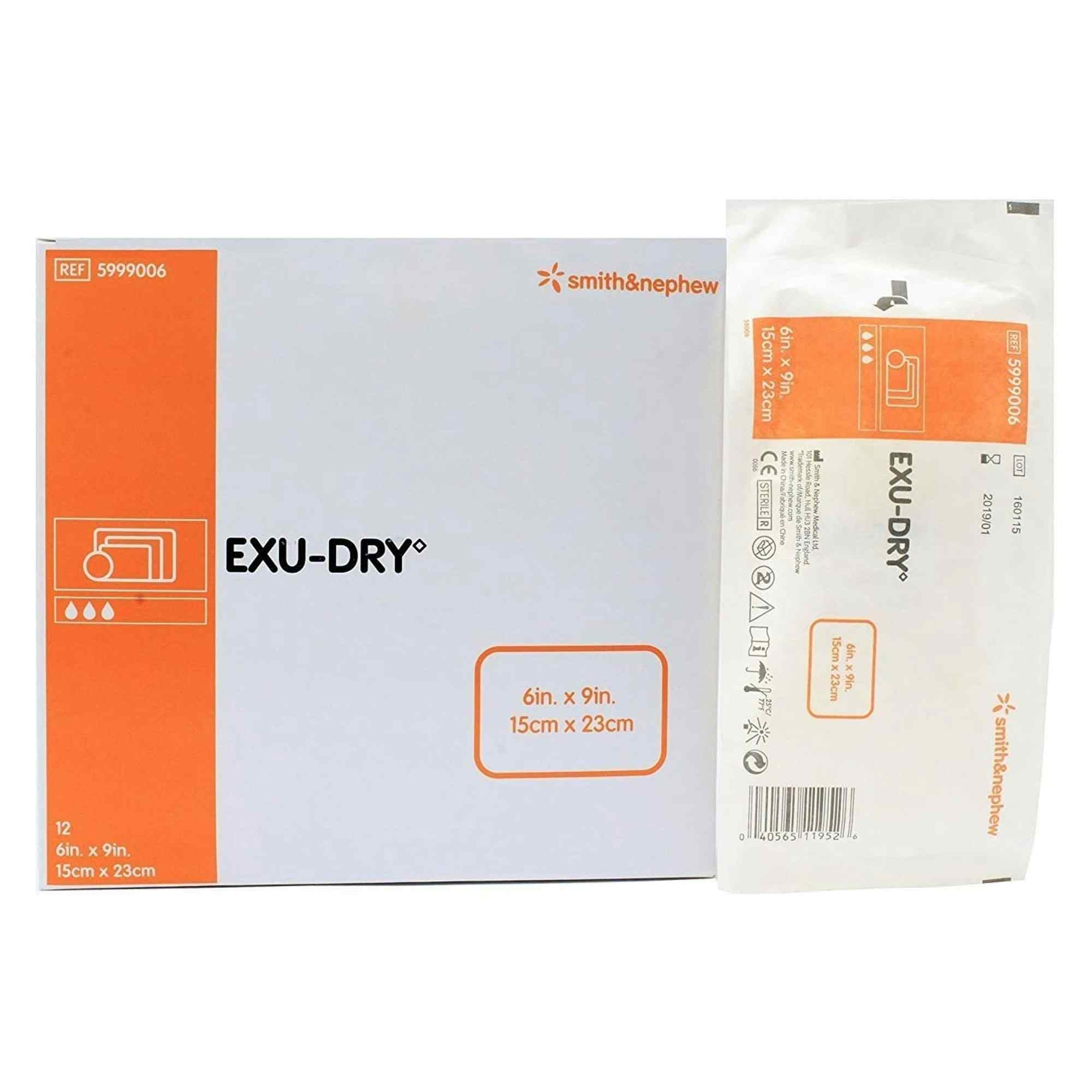 Smith & Nephew Exu-Dry Anti-Shear Absorbent Dressing, 6 X 9", 5999006, Box of 12