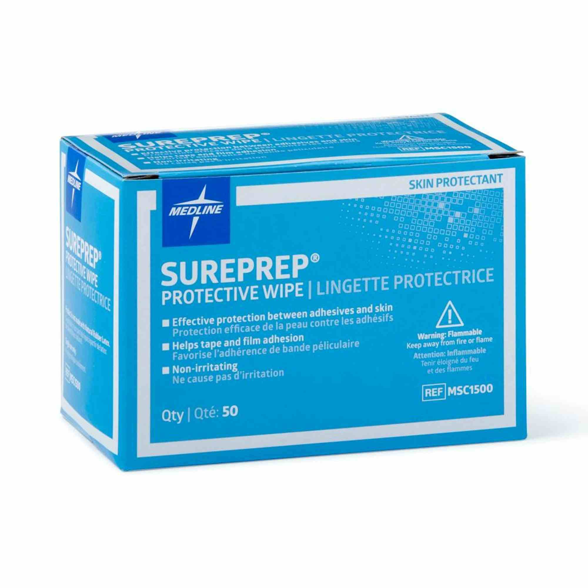 Medline Sureprep Protective Wipes, MSC1500, Box of 50