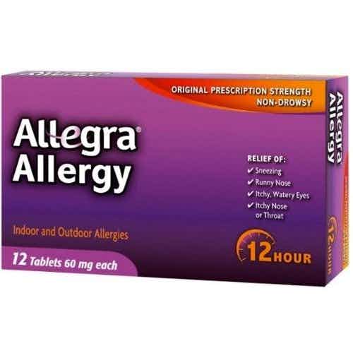 Allegra Allergy Relief Tablets, 60 mg, 41167413102, Box of 12
