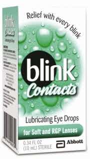 Blink Contacts Lubricating Eye Drops, 0.34 oz., 82744400032, 1 Each