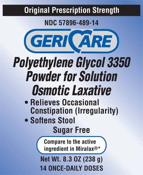 Geri-Care Polyethylene Glycol 3350 Powder for Solution Osmotic Laxative, 57896048914, 8.3 oz. - 1 Bottle