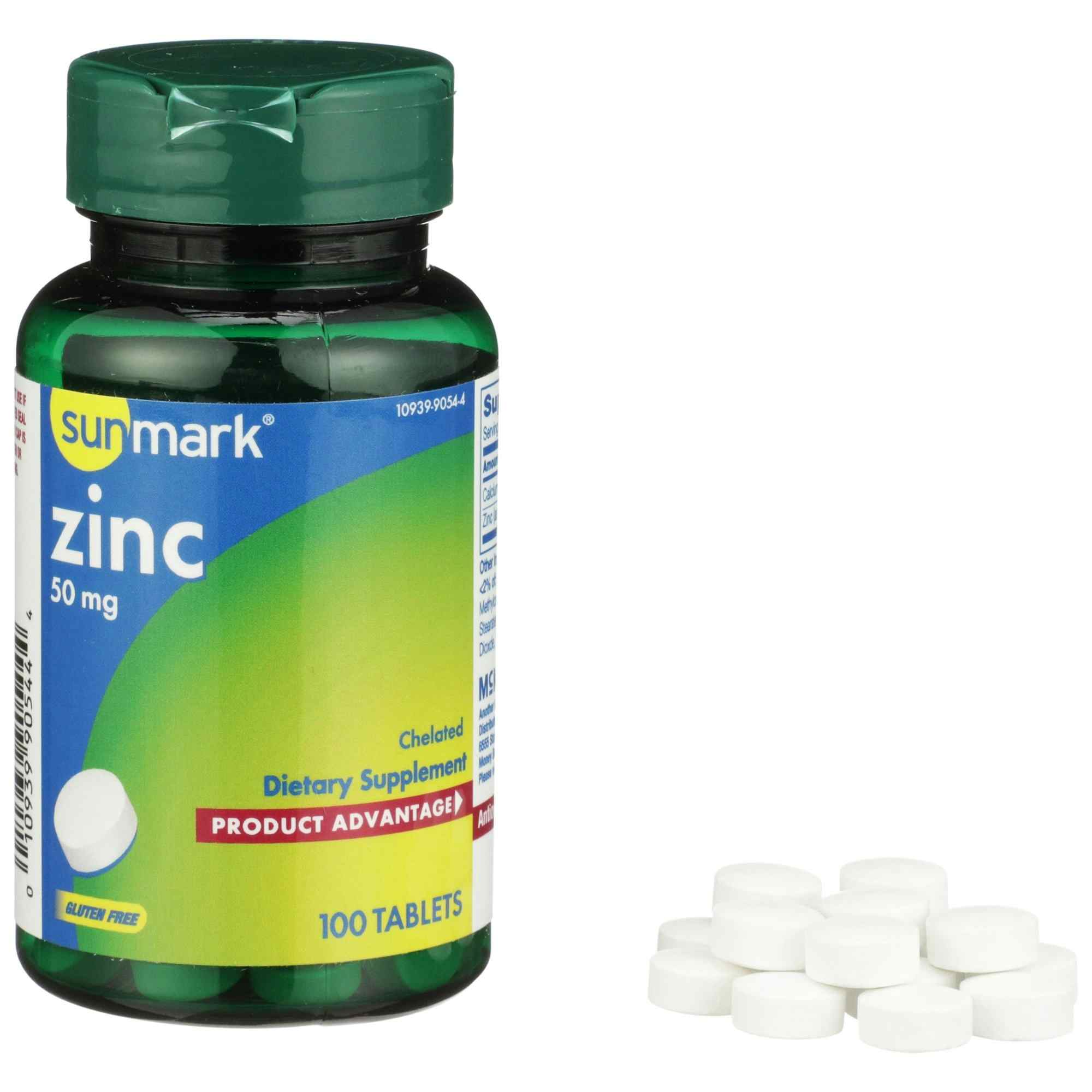 sunmark Zinc Dietary Supplement, 50 mg, 100 Tablets, 01093990544, 1 Bottle