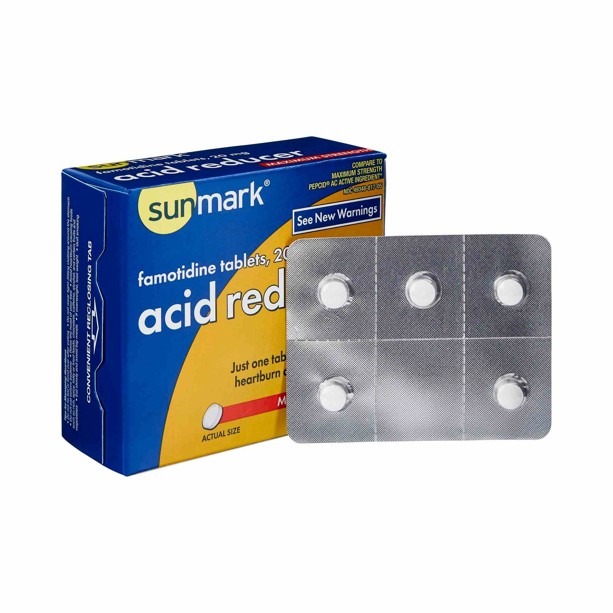 sunmark Acid Reducer, 20 mg, 25 Tablets, 49348081705, Box of 25
