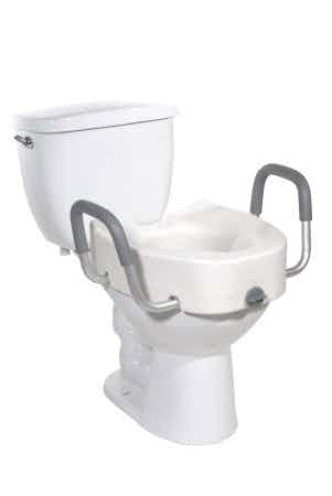 drive Premium Plastic, Raised, Elongated Toilet Seat with Lock, 12013, 1 Each
