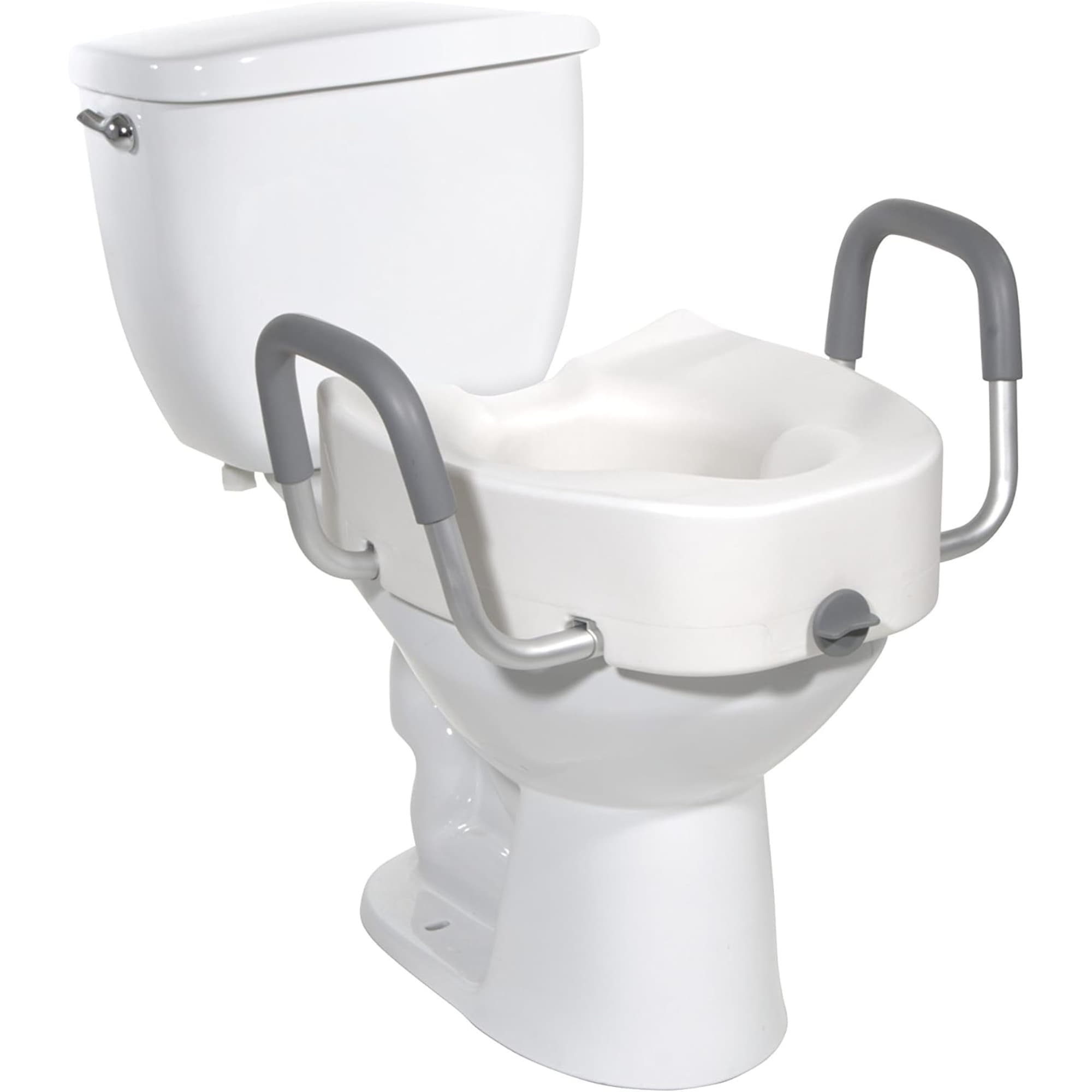 Drive Premium Plastic, Raised, Elongated Toilet Seat with Lock