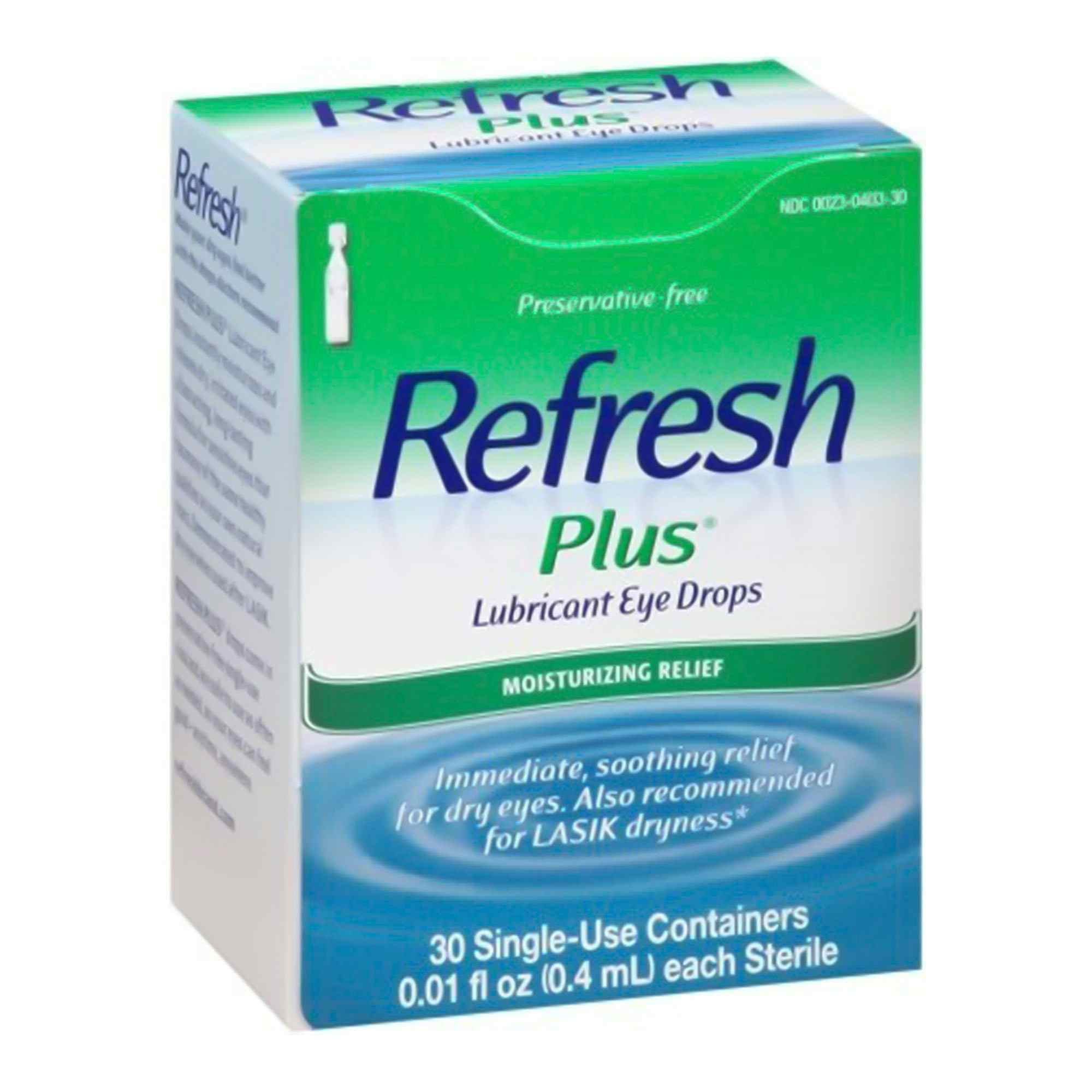 Refresh Plus Lubricant Eye Drops, 00023040330, 0.01 oz. - Box of 30