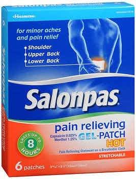 Salonpas Pain Relieving Gel-Patch Hot, 46581087006, Box of 6