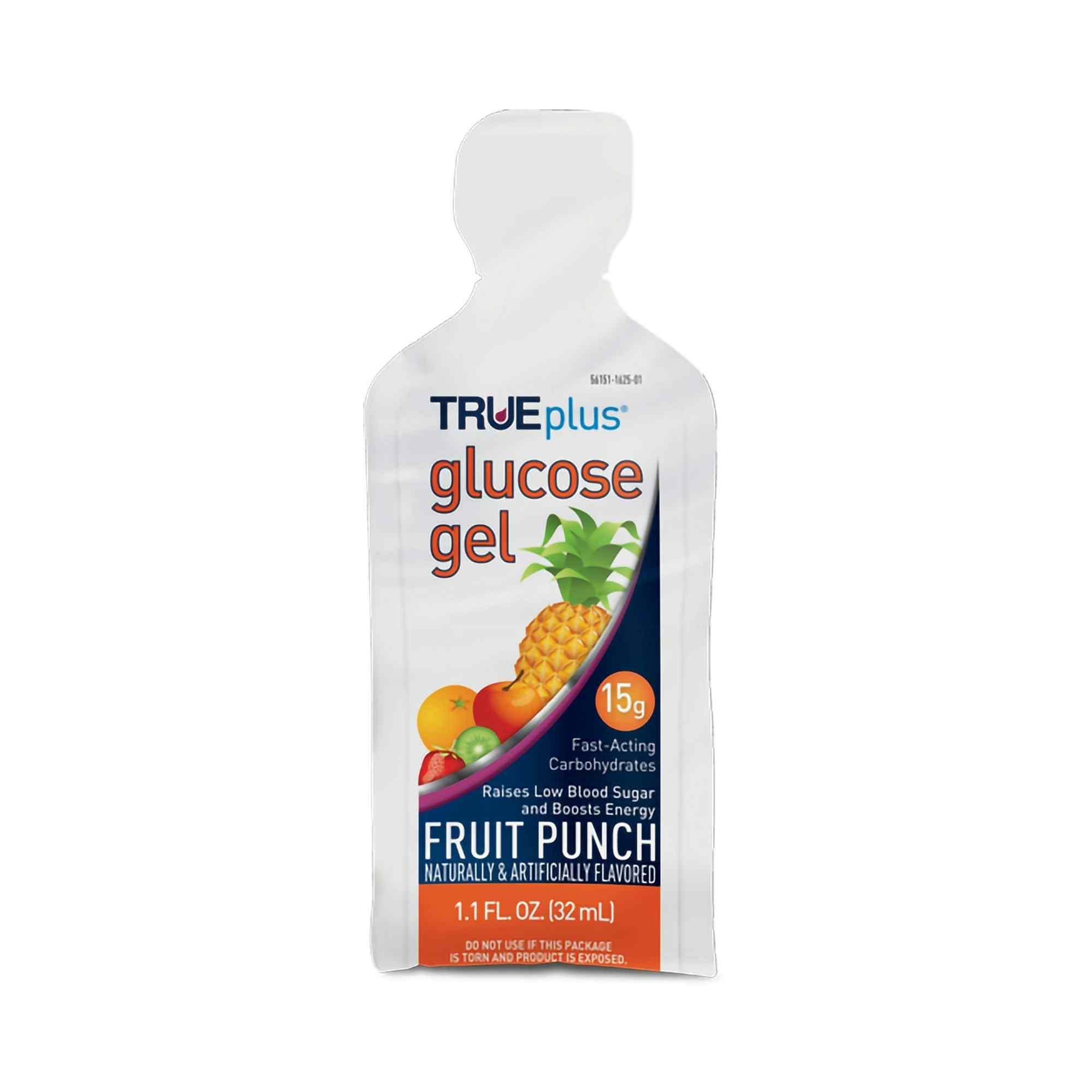 TRUEplus Glucose Gel, Fruit Punch, 1.1 oz., P2H01FP-01, Pack of 6