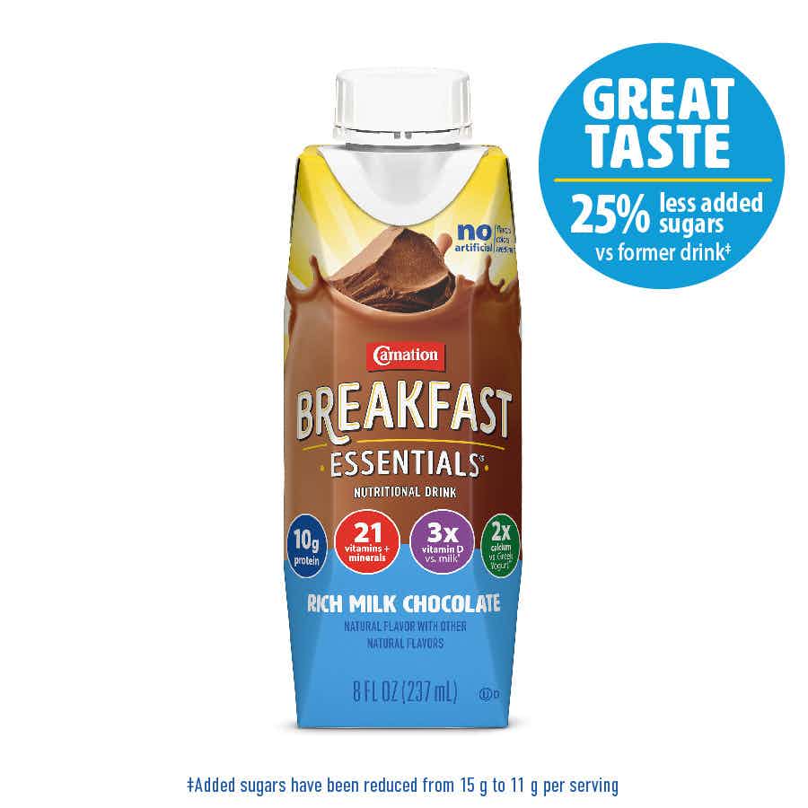 Carnation Breakfast Essentials Complete Nutritional Drink, Milk Chocolate, 8 oz.