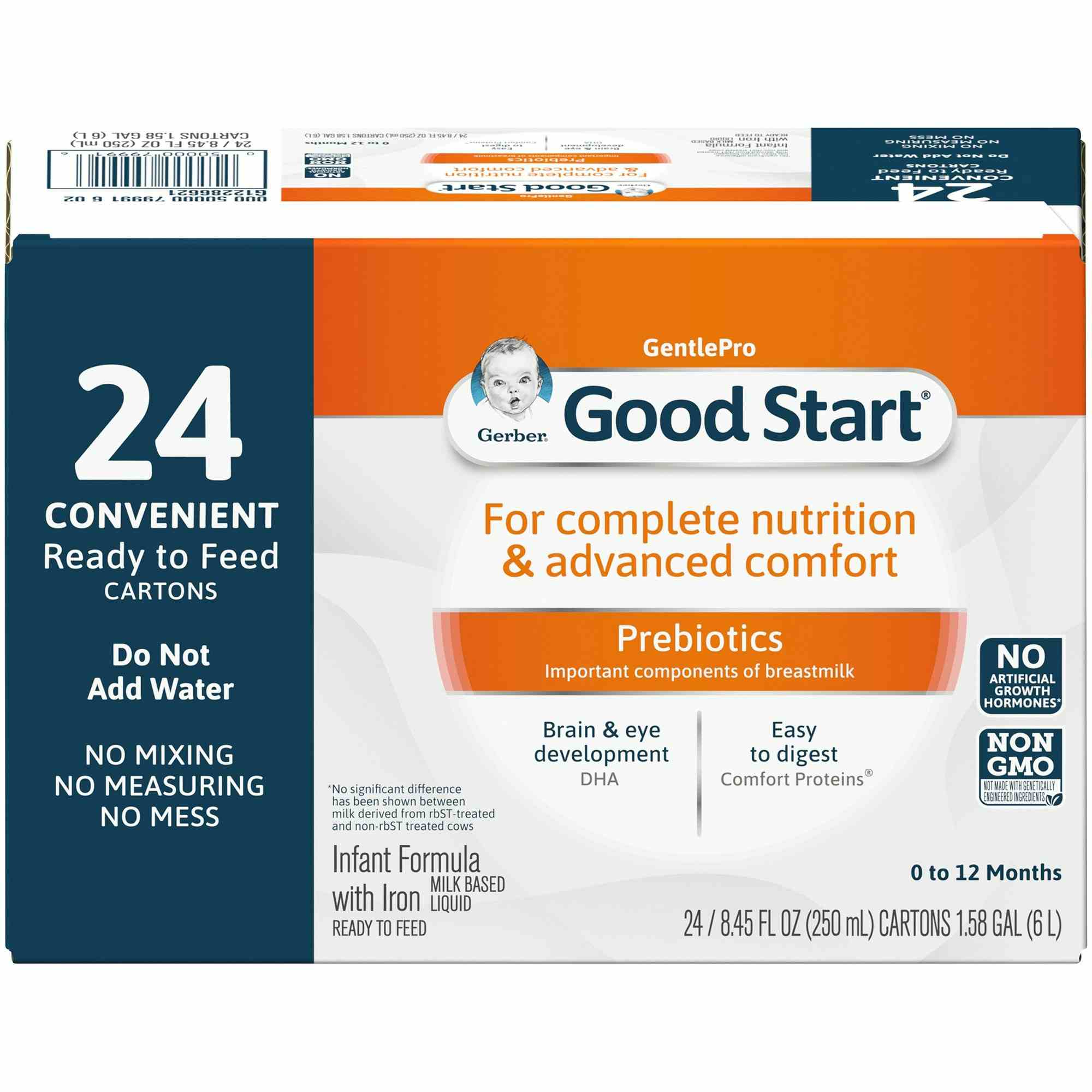 Gerber GoodStart Gentle For Complete Nutrition & Advanced Comfort Prebiotics Infant Formula with Iron, 8.45 oz., 5000079991, 1 Each