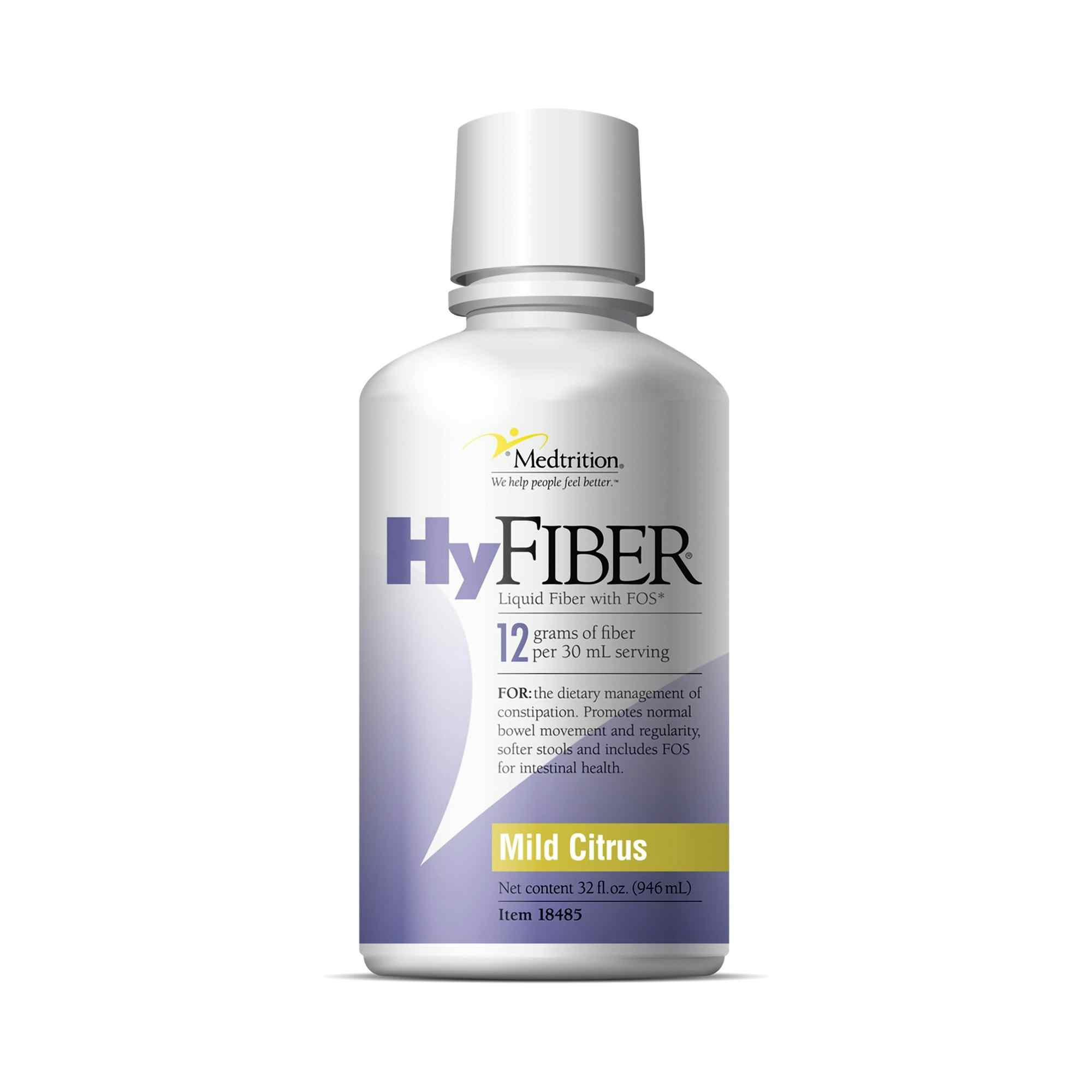 Medtrition HyFiber Liquid Fiber with FOS, Mild Citrus, 32 oz., 18485, Case of 4