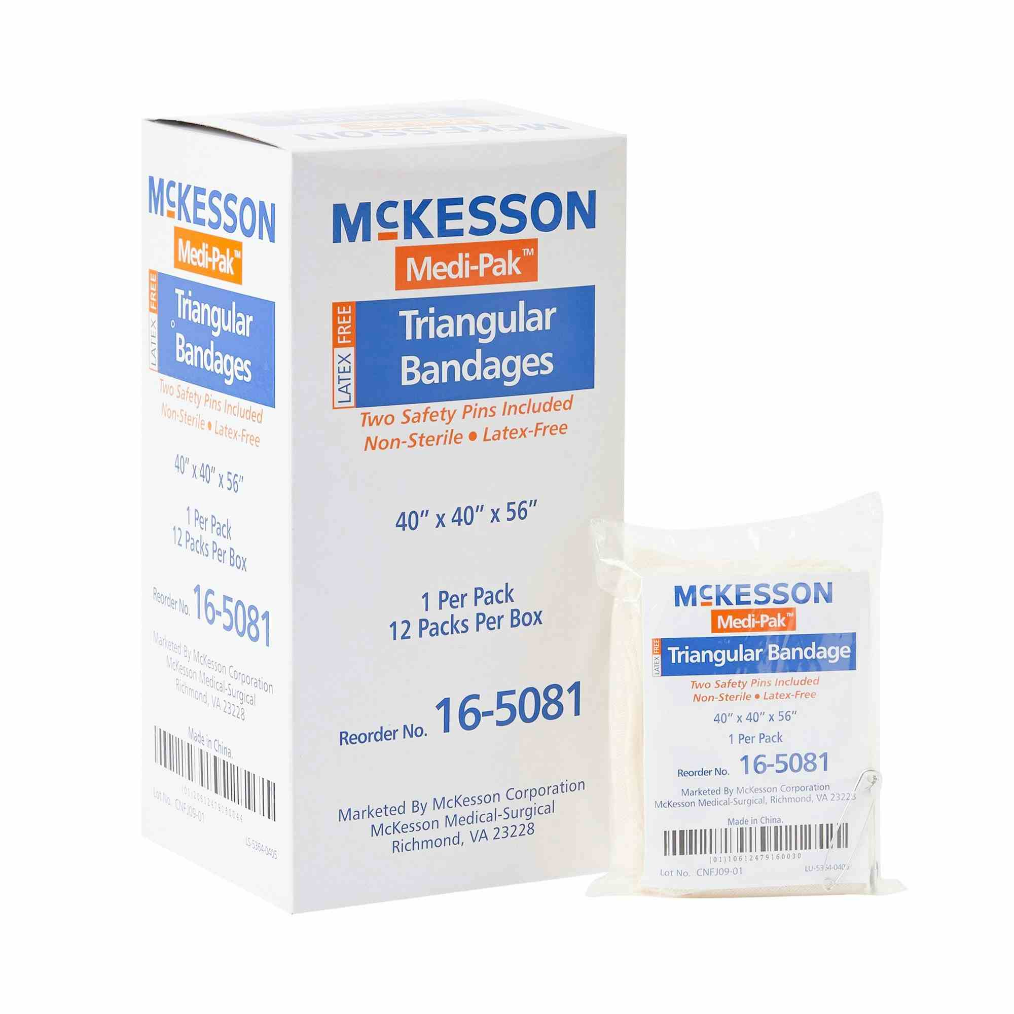 McKesson Medi-Pak Triangular Bandages/Sling, 16-5081, Box of 12