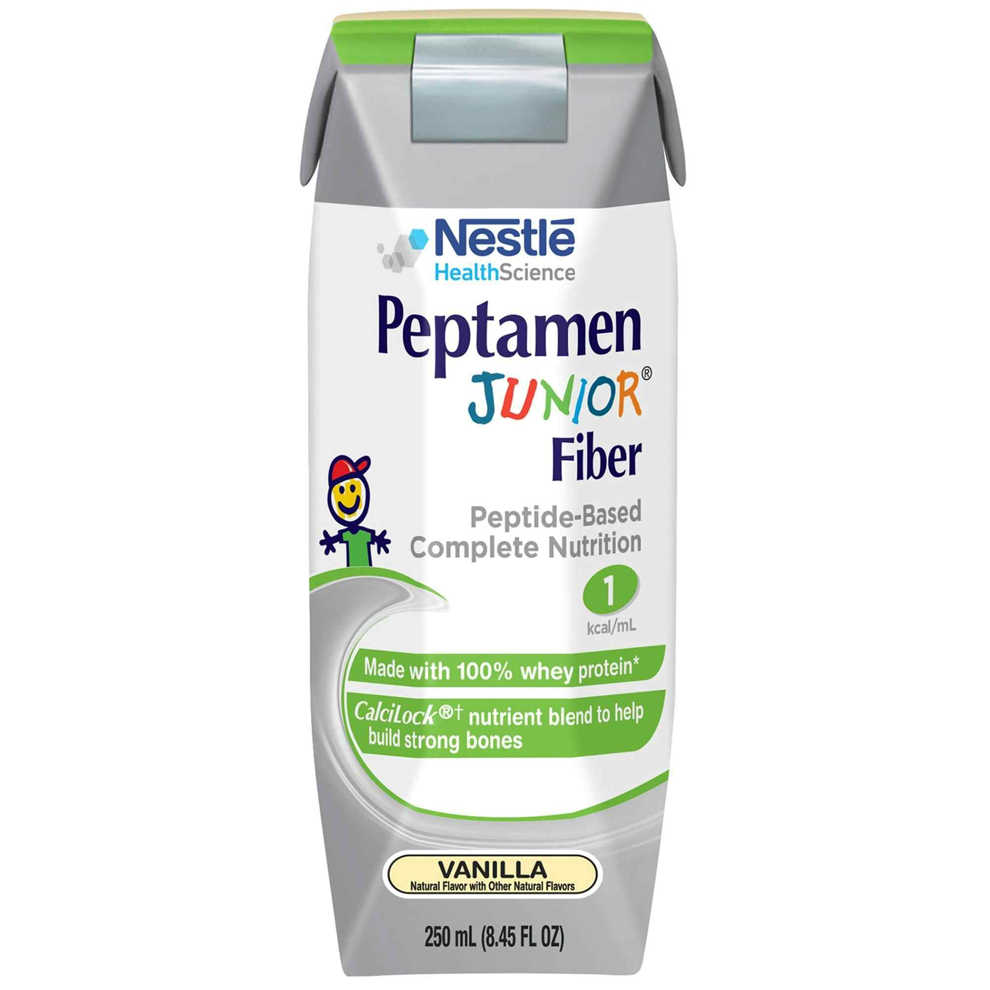 Nestle HealthScience Peptamen Junior Fiber Peptide-Based Nutritionally Complete Formula, Vanilla, 8.45 oz., 00798716602105, 1 Each