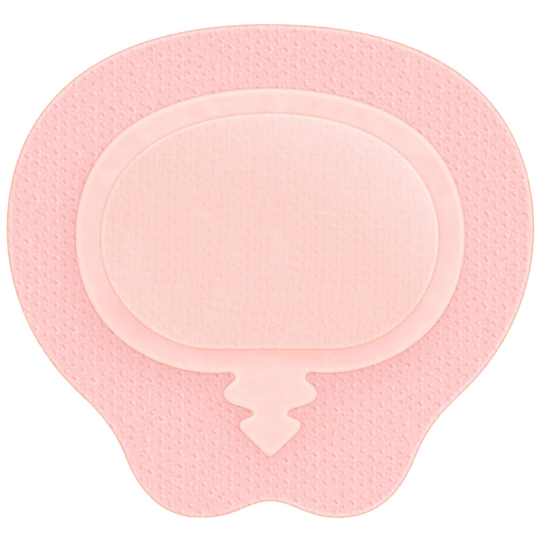 pink foam dressing wound care Shapes by PolyMem Foam Sacrum Dressings with Film Adhesive