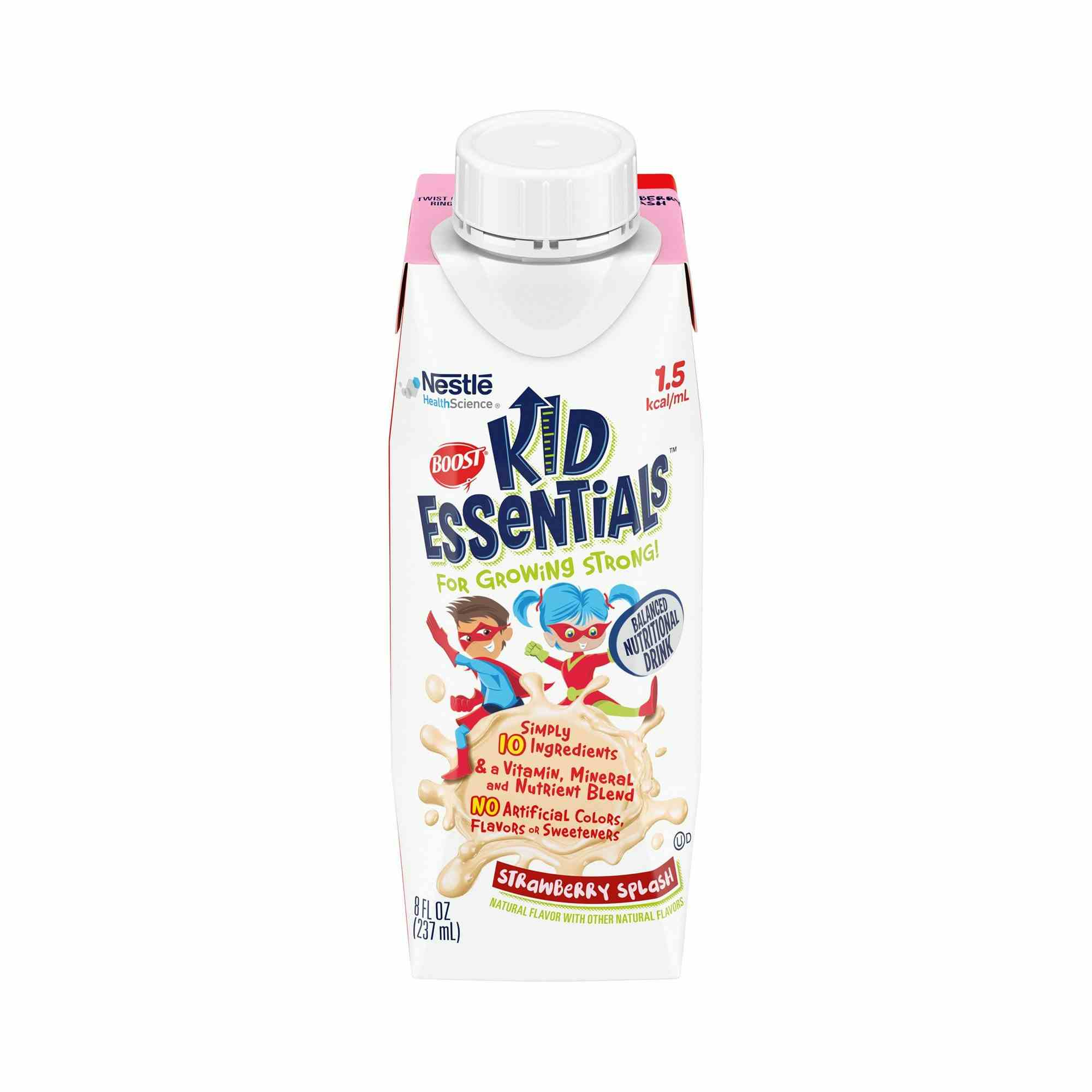 Boost Kid Essentials 1.5 Pediatric Oral Supplement/Tube Feeding Formula, Carton, Strawberry Splash, 8 oz., 00043900649948, Case of 24