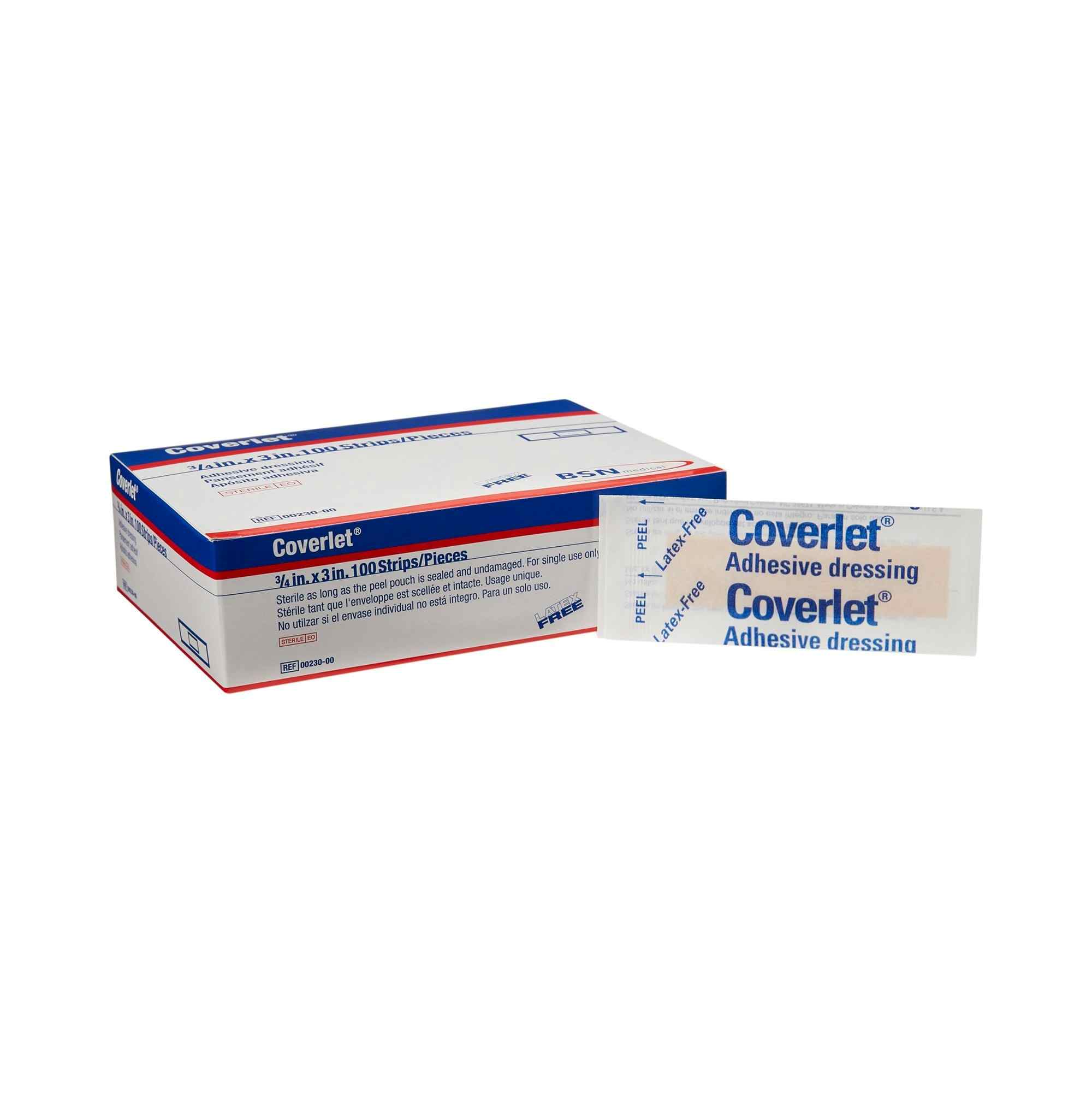 Coverlet Adhesive Strip, .75 X 3", 00230, Case of 1200 (12 Boxes)