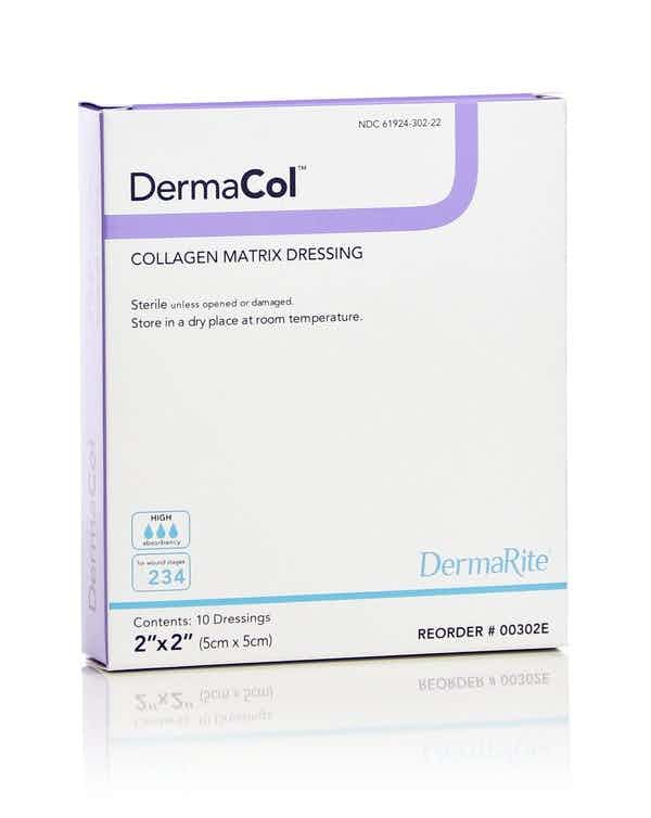 DermaCol Collagen Matrix Dressing, 2 X 2", 00302E, Box of 10