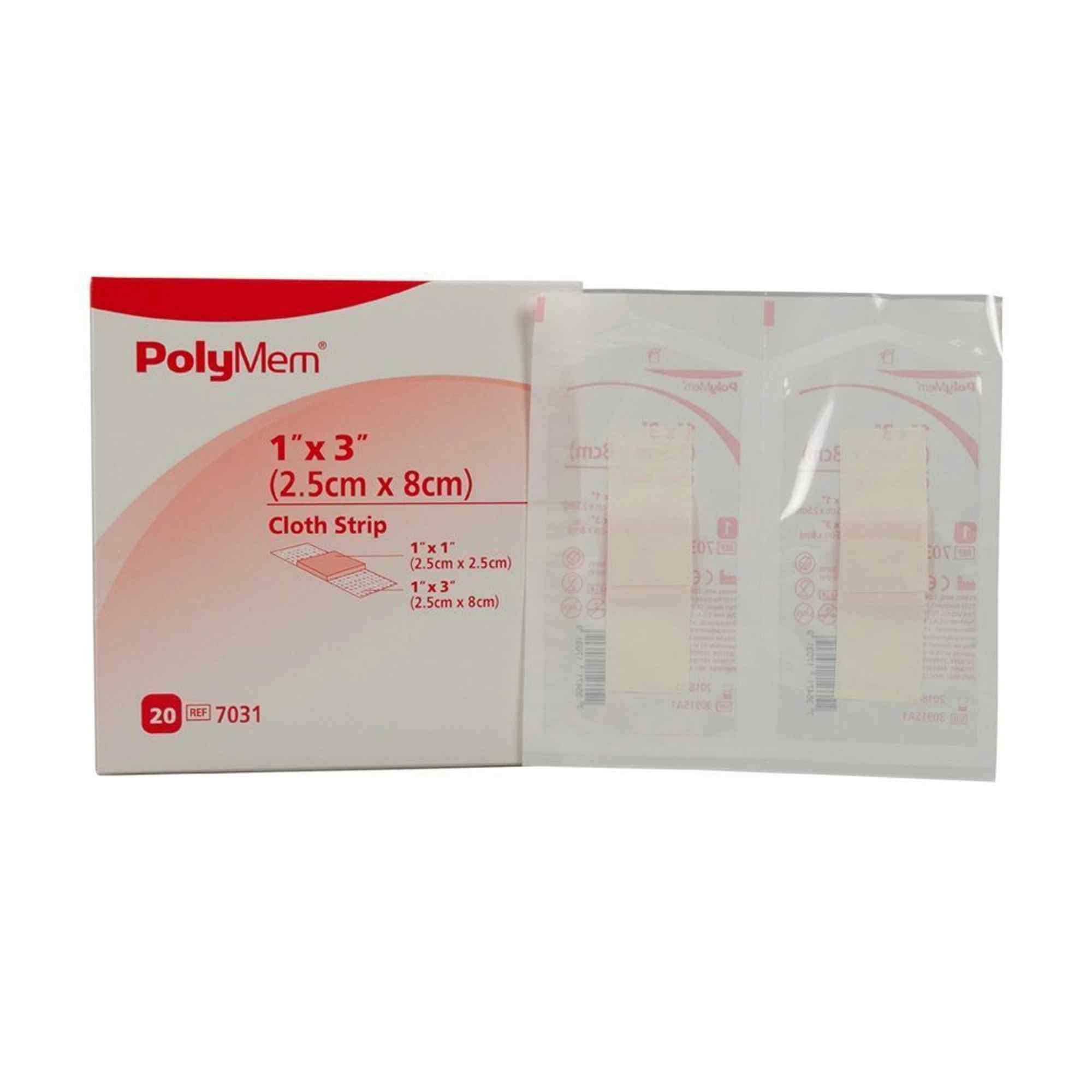 PolyMem Adhesive Strip, 1 X 3", 7031, Box of 20