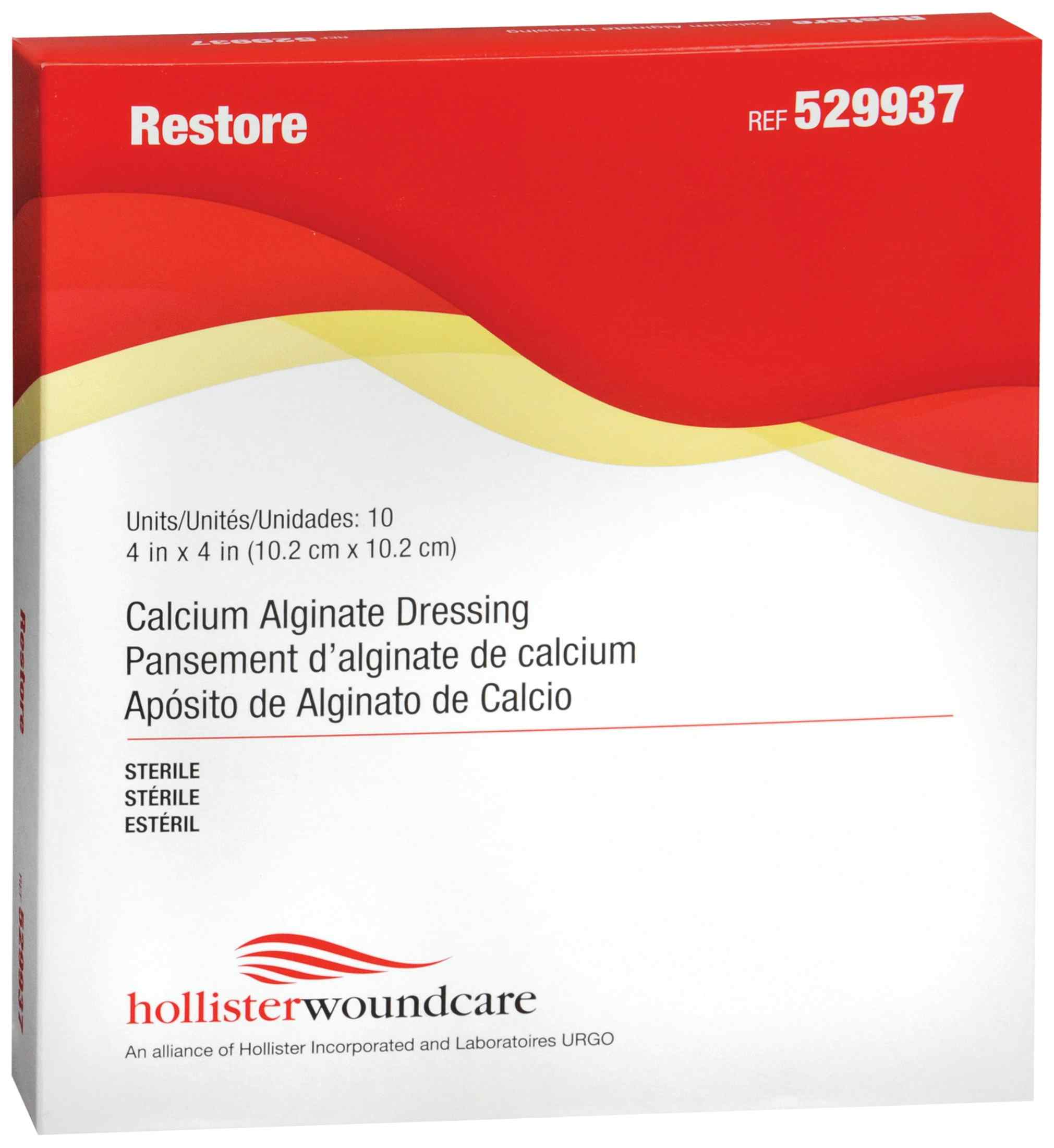 Hollister Restore Calcium Alginate Dressing, 4 X 4", 529937, Box of 10